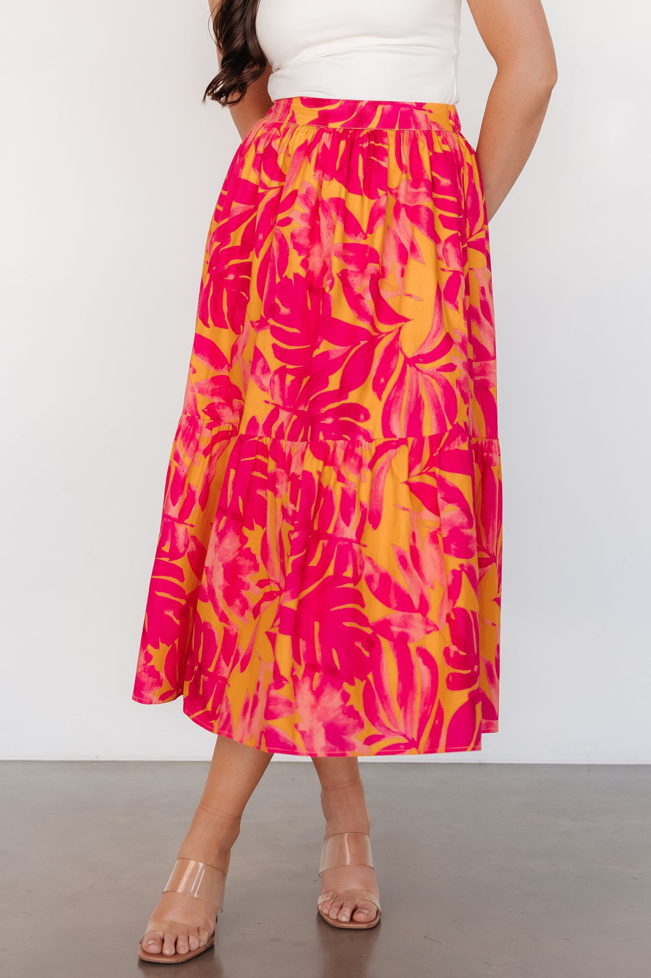 Luana Tiered Skirt | Orange + Fuchsia Luana Tiered Skirt | Orange + Fuchsia