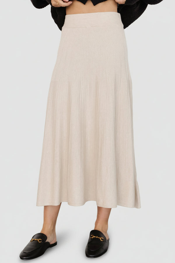Carynn Knit Midi Skirt | Natural