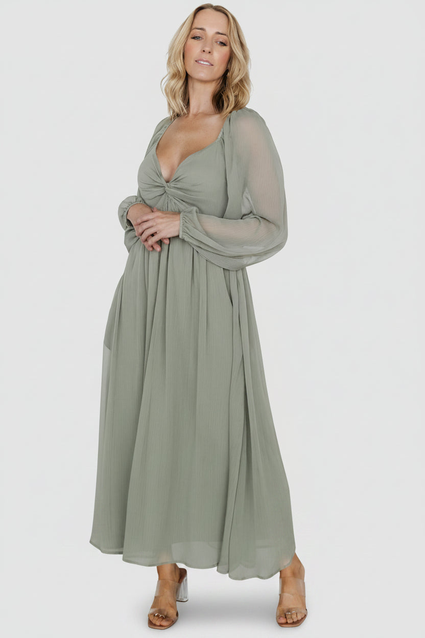 Baltic Born Womens Dione Midi Dress | Dusty Olive | Size: XL Baltic Born Womens Dione Midi Dress | Dusty Olive | Size: XL