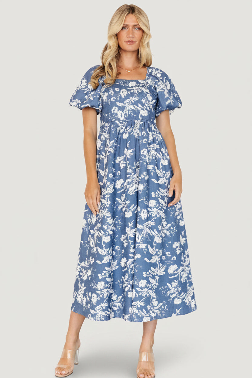 Baltic Born Womens Graceland Maxi Dress | Slate + White Floral