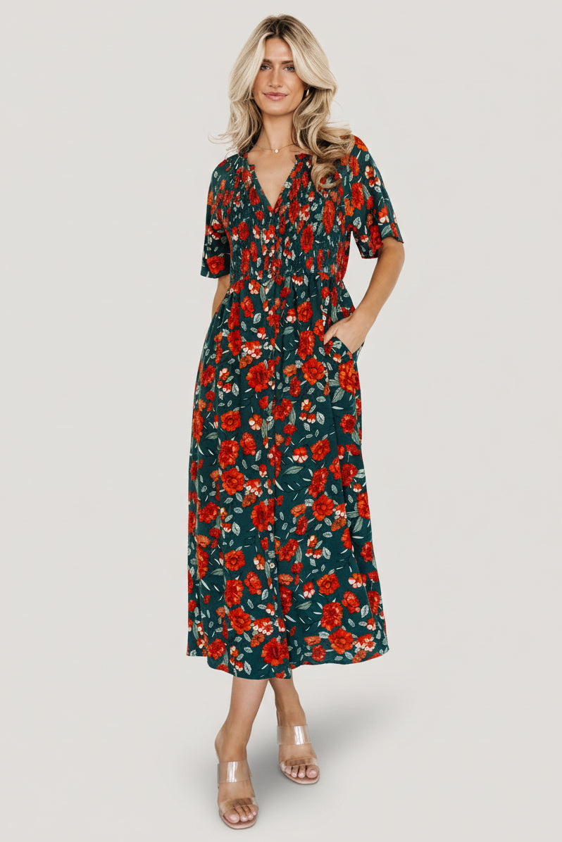 Baltic Born Womens Botega Midi Dress | Jade Multi Floral | Size: Small Baltic Born Womens Botega Midi Dress | Jade Multi Floral | Size: Small