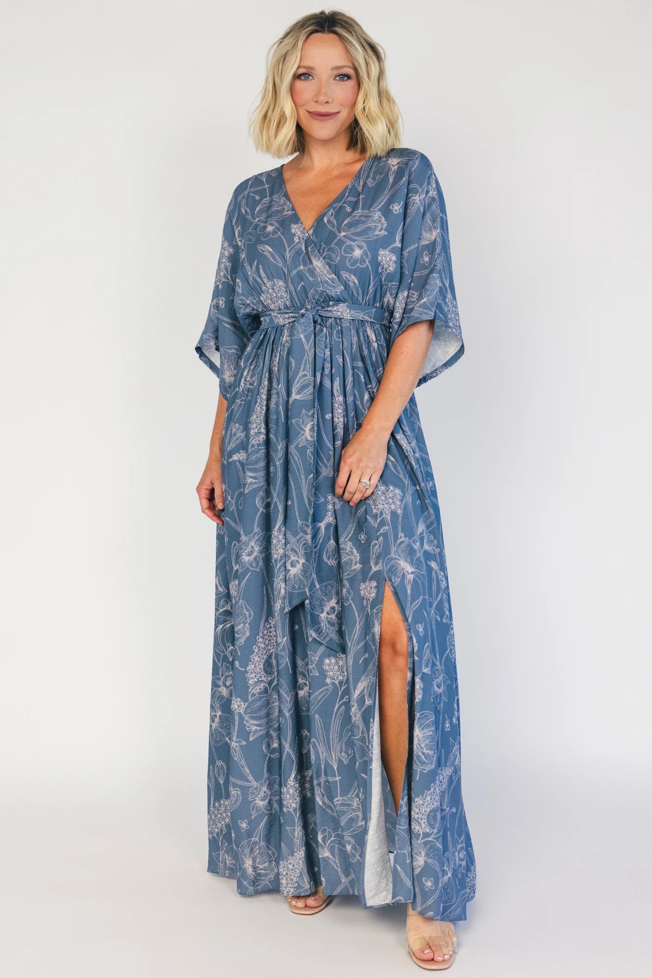 kalea maxi dress Baltic Born Womens Kalea Maxi Dress | Slate Blue Print