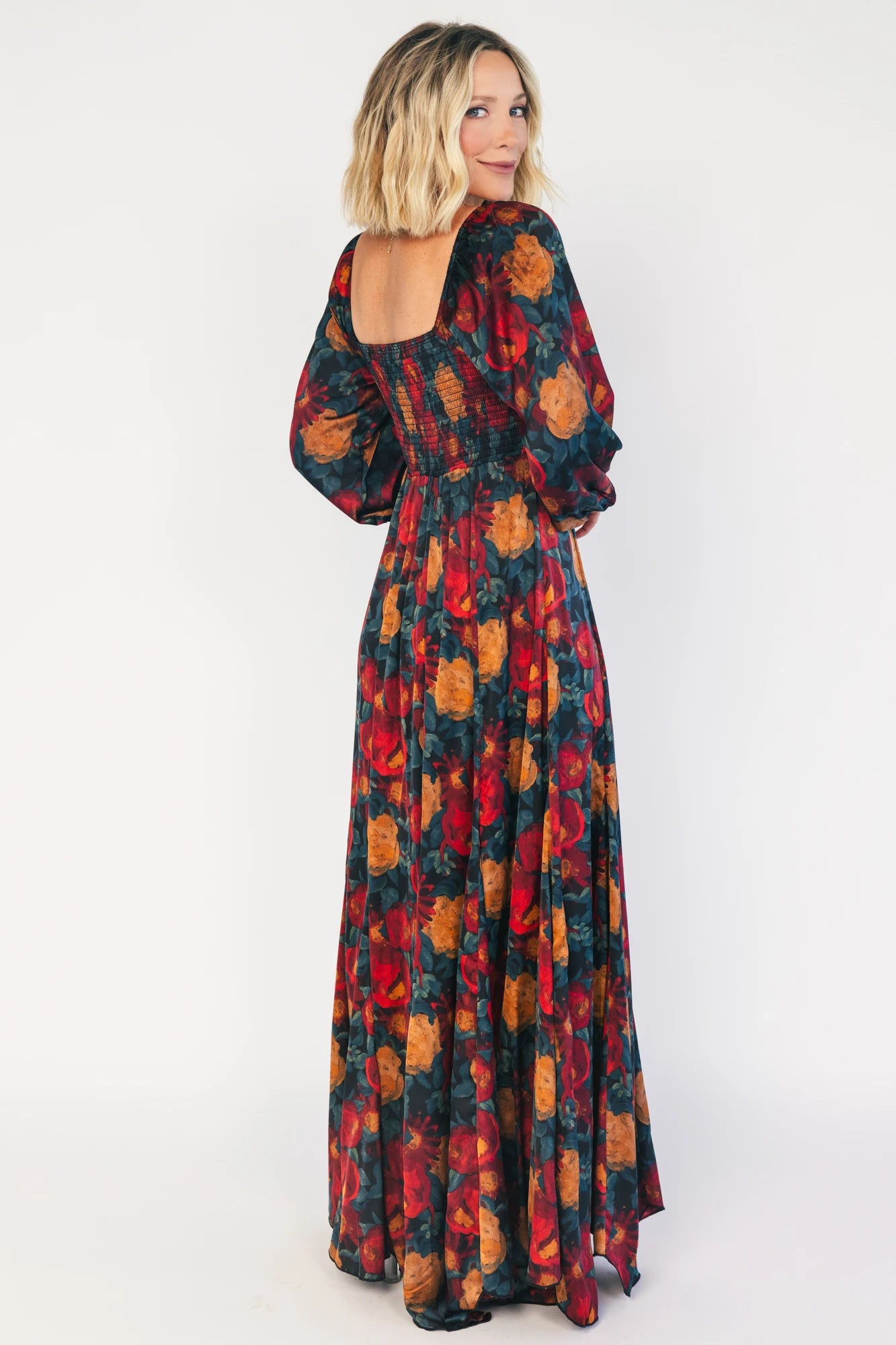 Liesel Maxi Dress | Dark Jade + Marsala