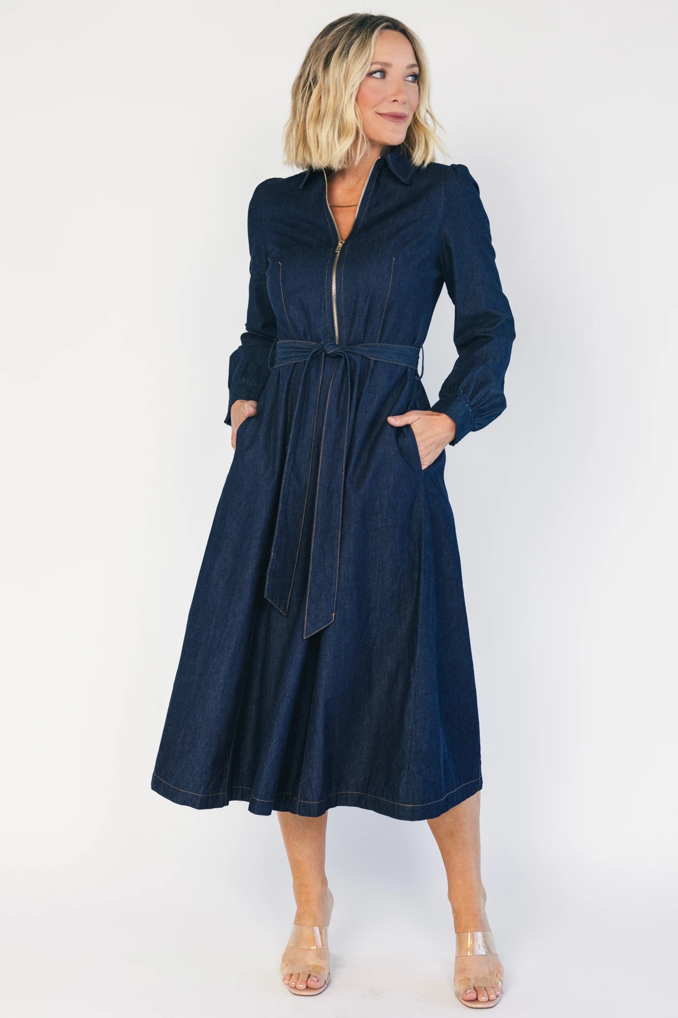 Larkin Midi Dress | Dark Chambray