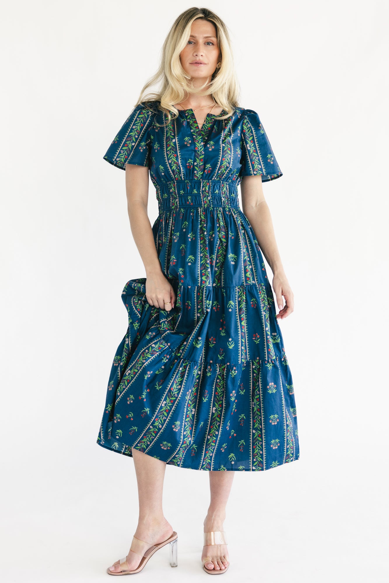 Sorrel Midi Dress | Navy Multi Floral Sorrel Midi Dress | Navy Multi Floral