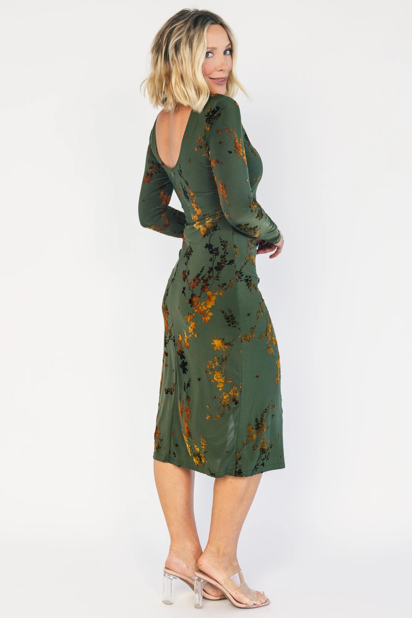 Elizabeth Midi Dress | Green + Copper