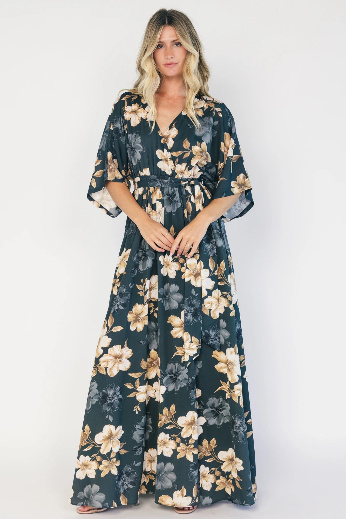 Hamilton Kimono Maxi Dress | Dark Jade Floral