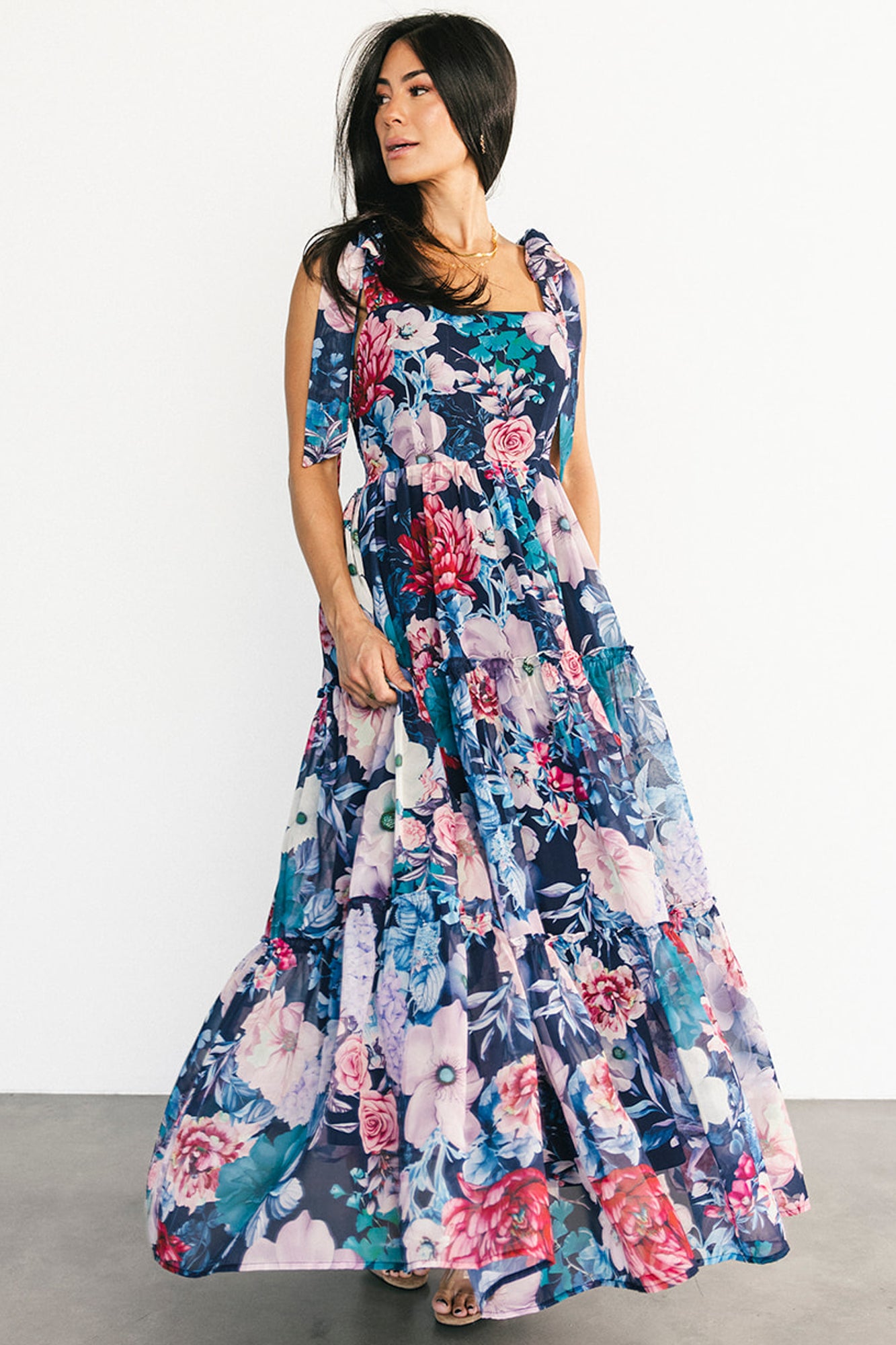 Anita Maxi Dress | Dark Blue Multi Floral