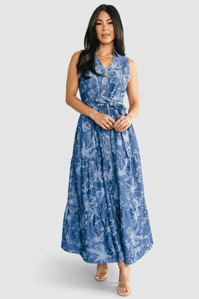 Roco Soft Denim Dress | Blue Print Roco Soft Denim Dress | Blue Print