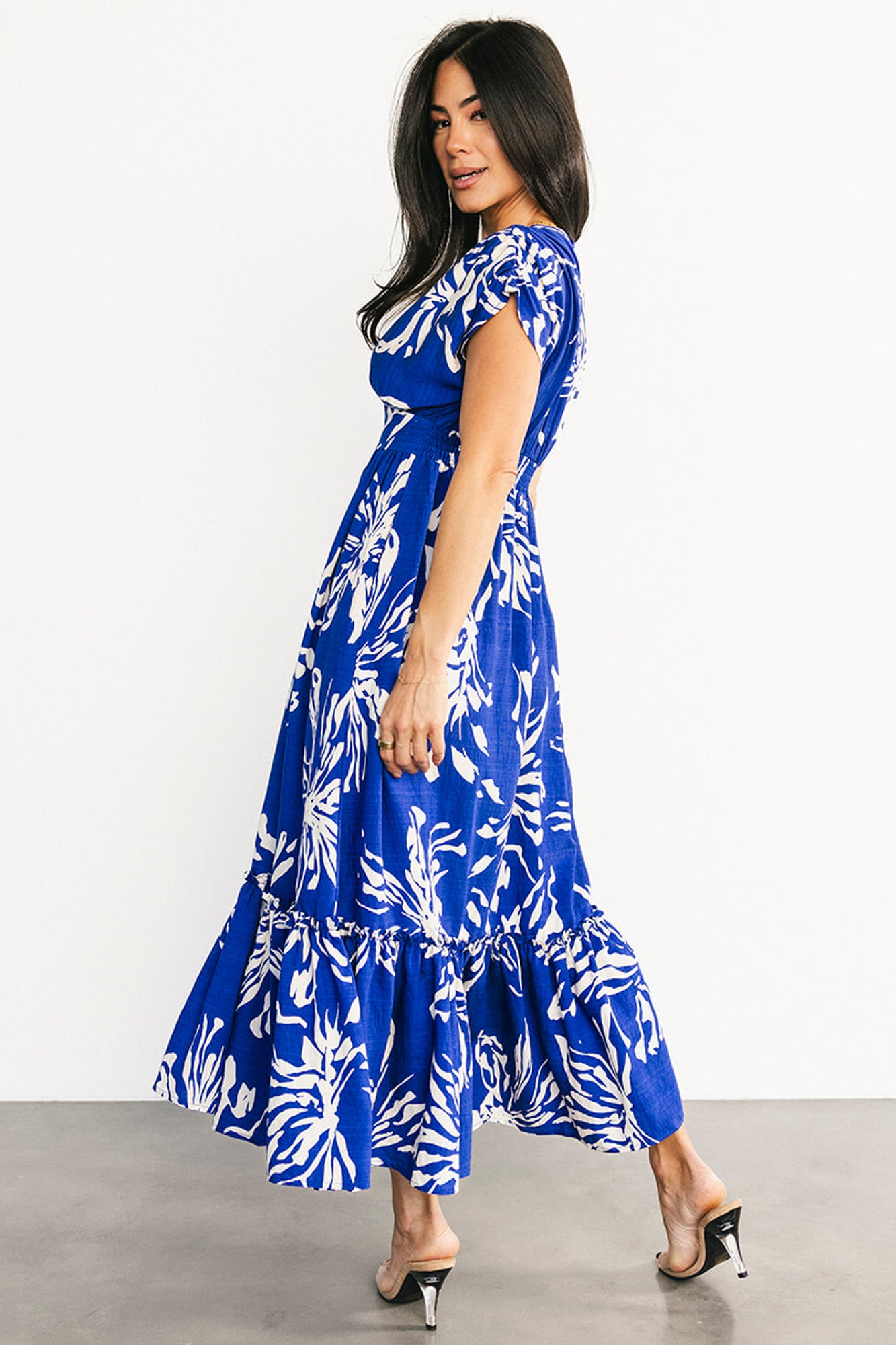 Rosa Midi Dress | Cobalt Print