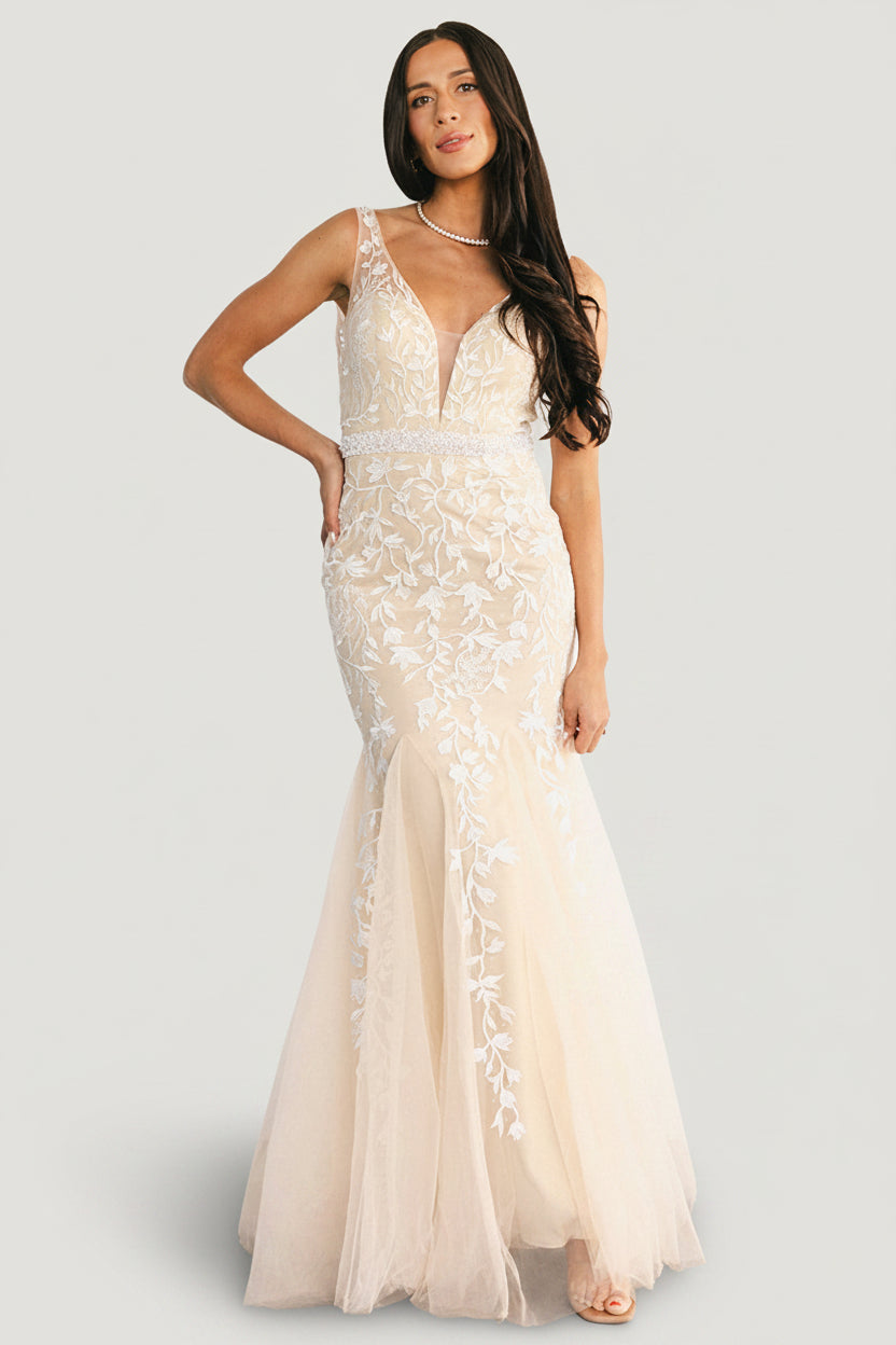 Baltic Born Womens Fleurette Bridal Gown | Beige + Ivory | Size: 1XL Baltic Born Womens Fleurette Bridal Gown | Beige + Ivory | Size: 1XL