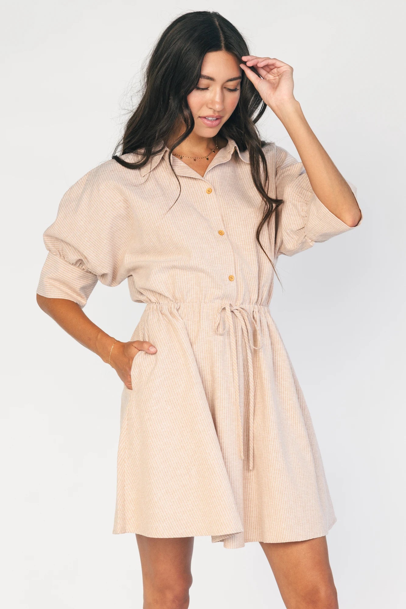 Beekman Short Dress | Natural Stripe