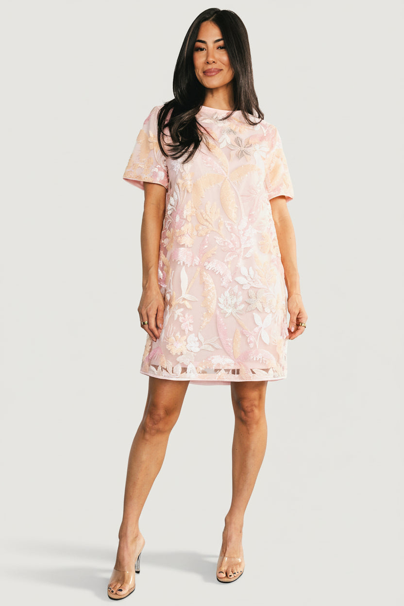 blush sequin mini dress Baltic Born Womens Patricia Sequin Short Dress | Blush