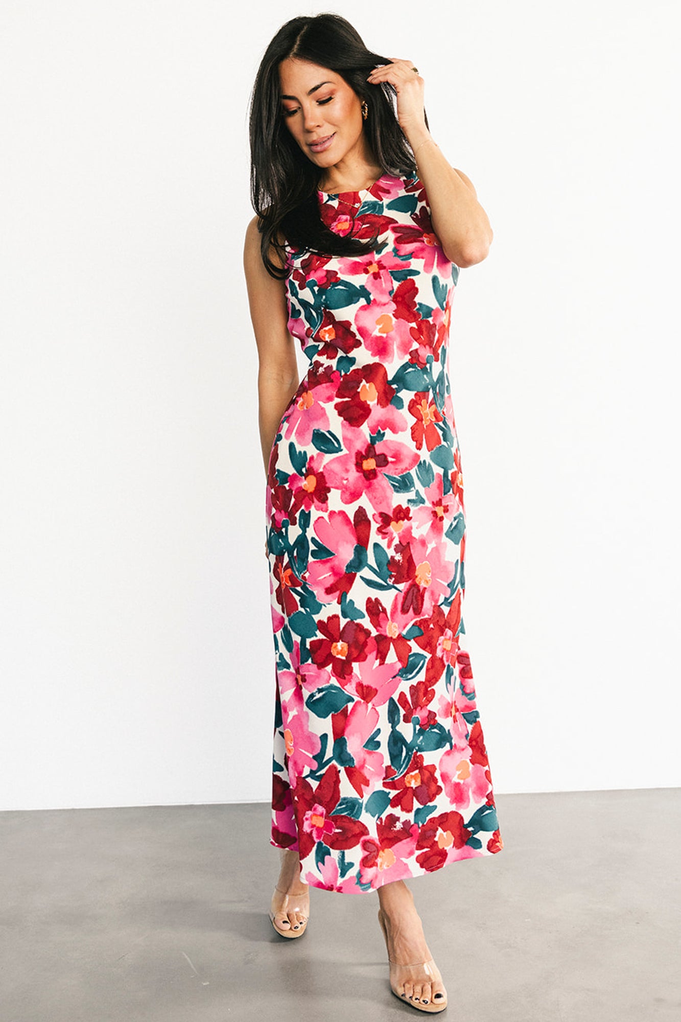 Fernanda Midi Dress | Fuchsia Floral