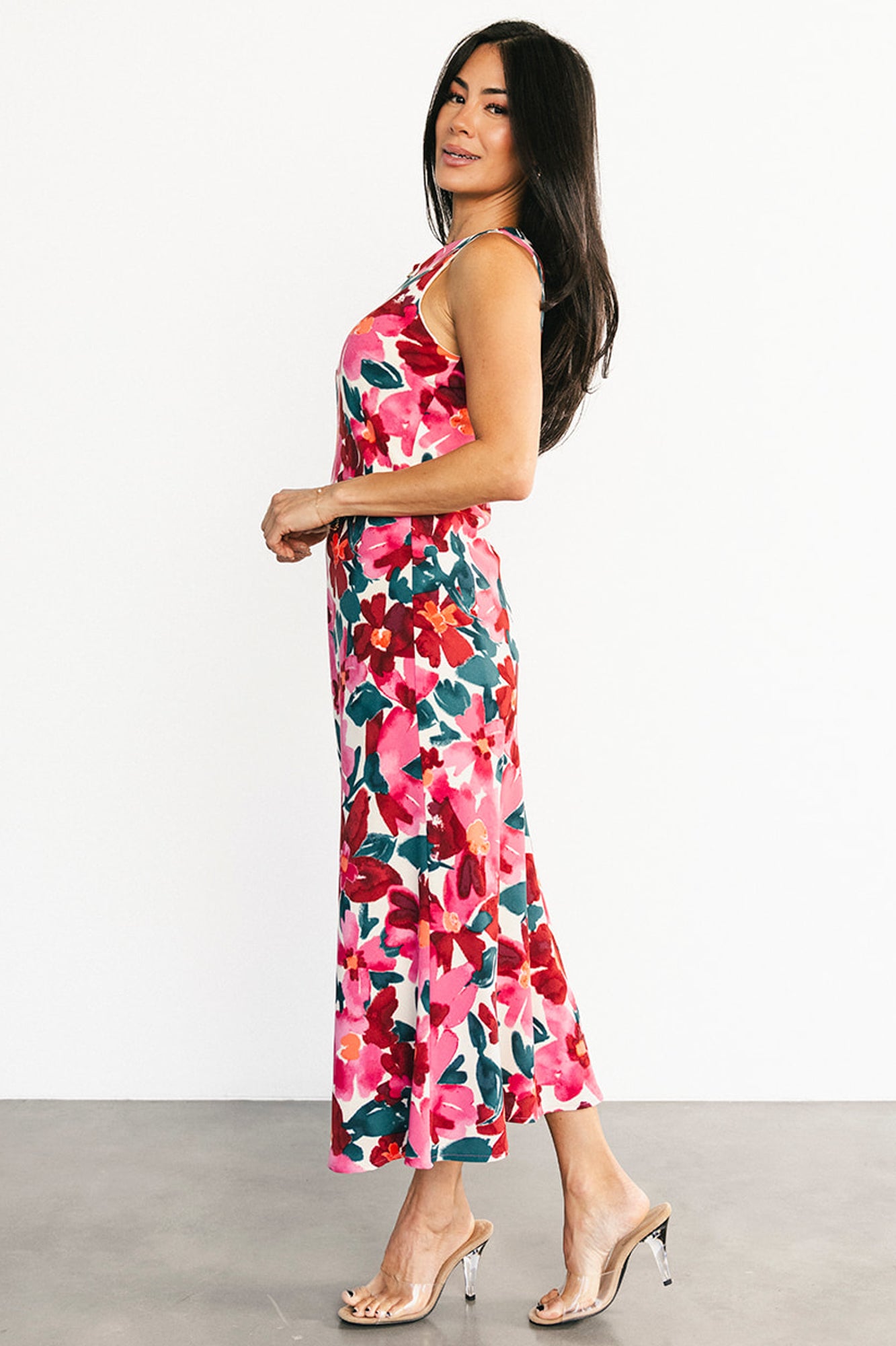 Fernanda Midi Dress | Fuchsia Floral