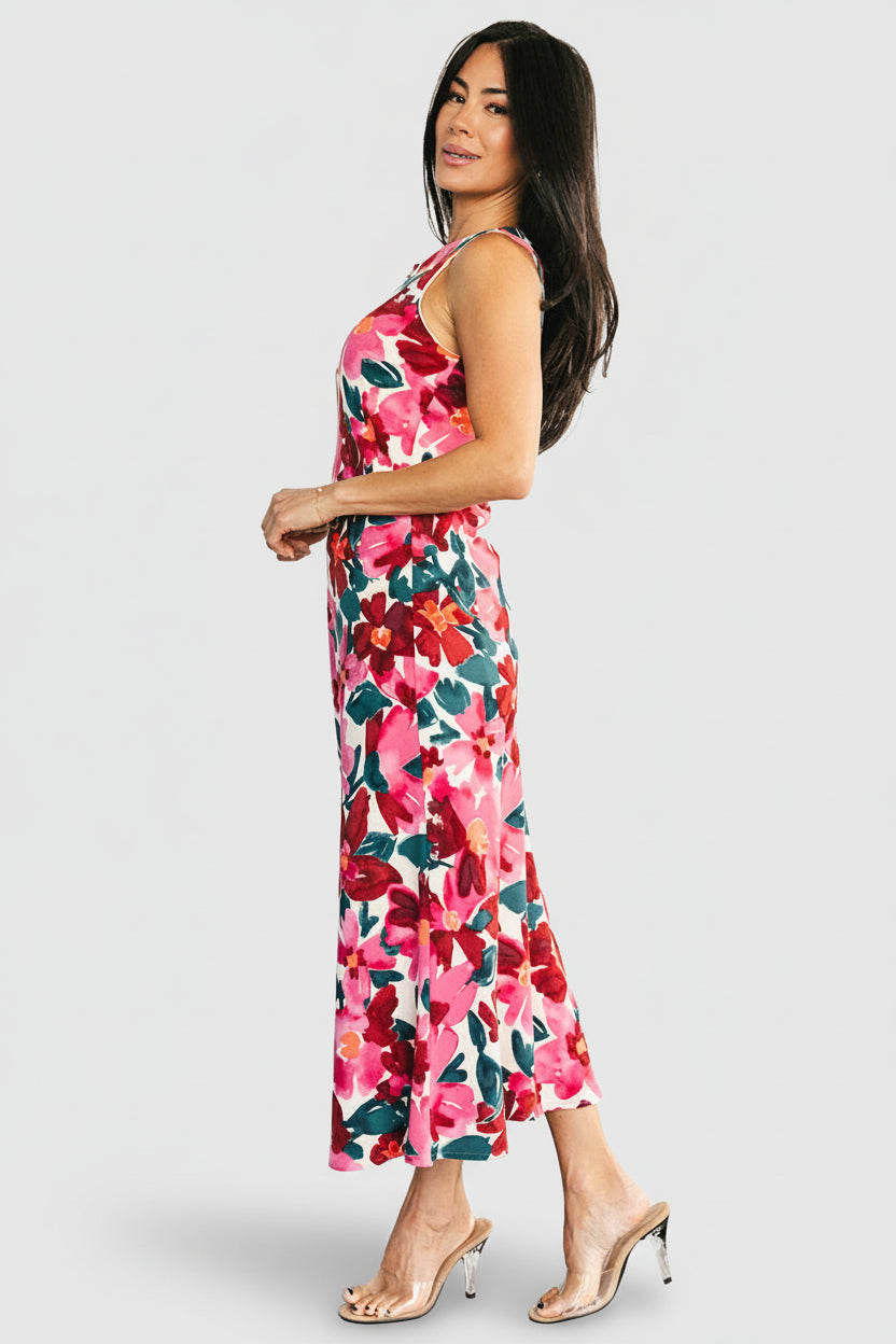 Fernanda Midi Dress | Fuchsia Floral