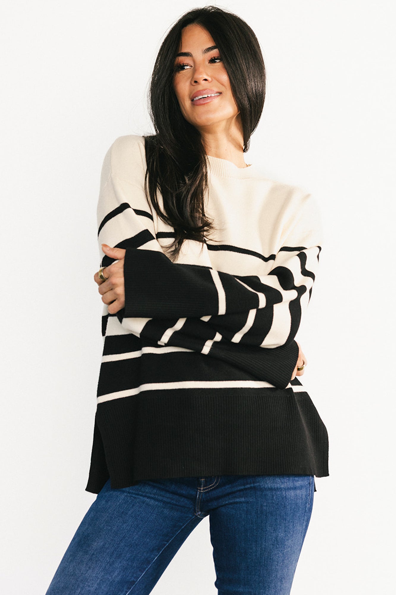 Glasbury Sweater | Black + Ivory