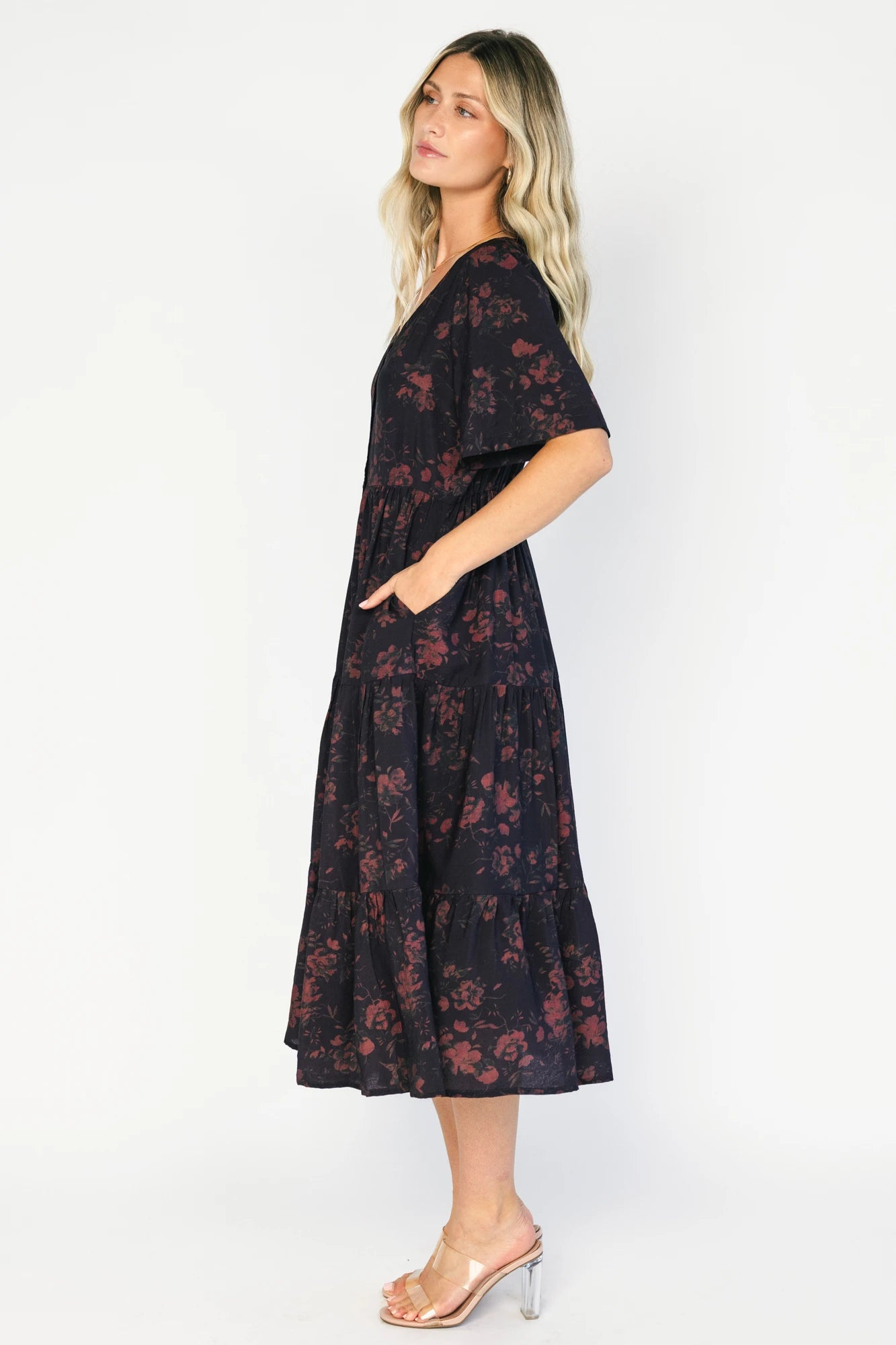Annelise Midi Dress | Deep Plum Floral