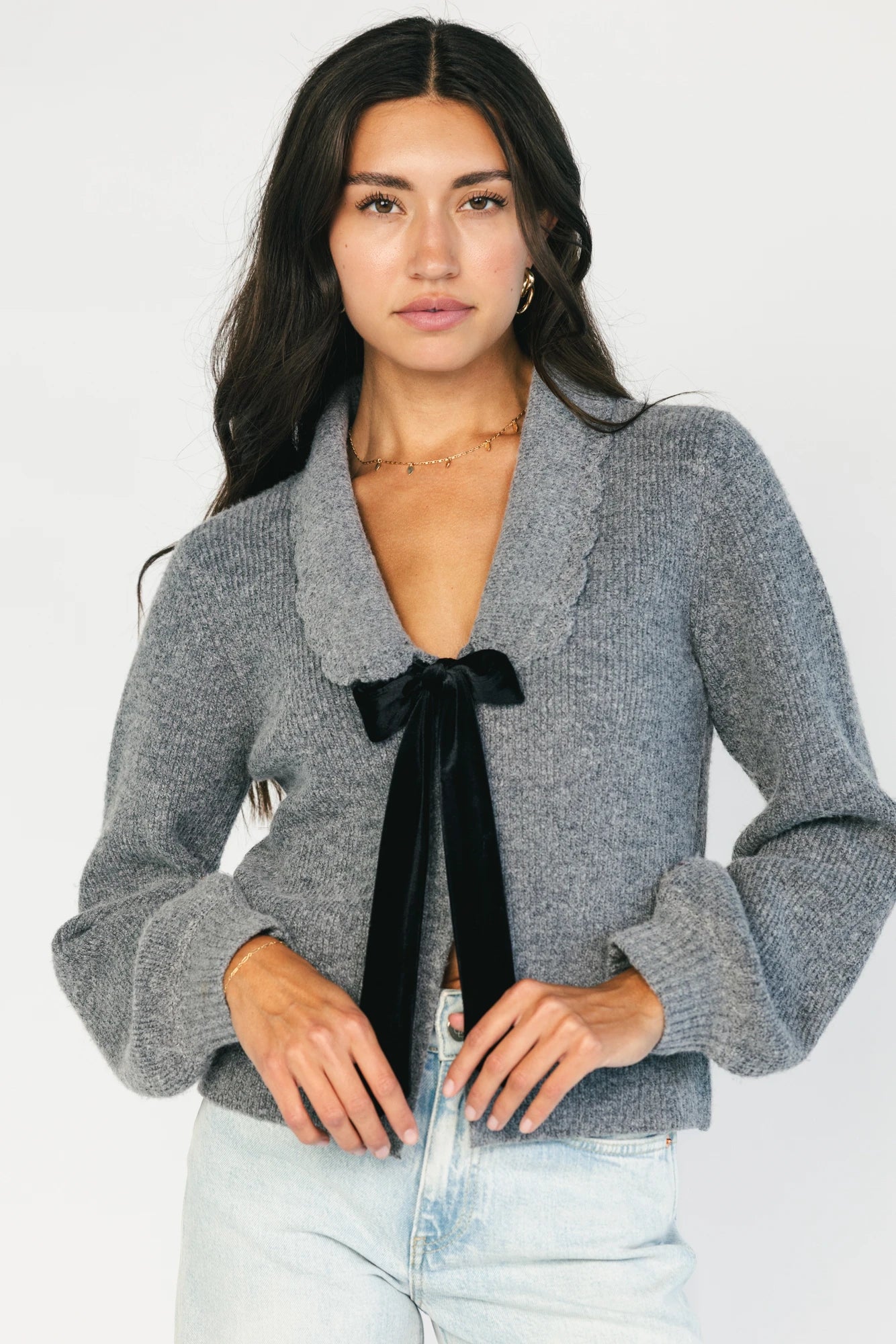 Emerson Bow Sweater | Gray