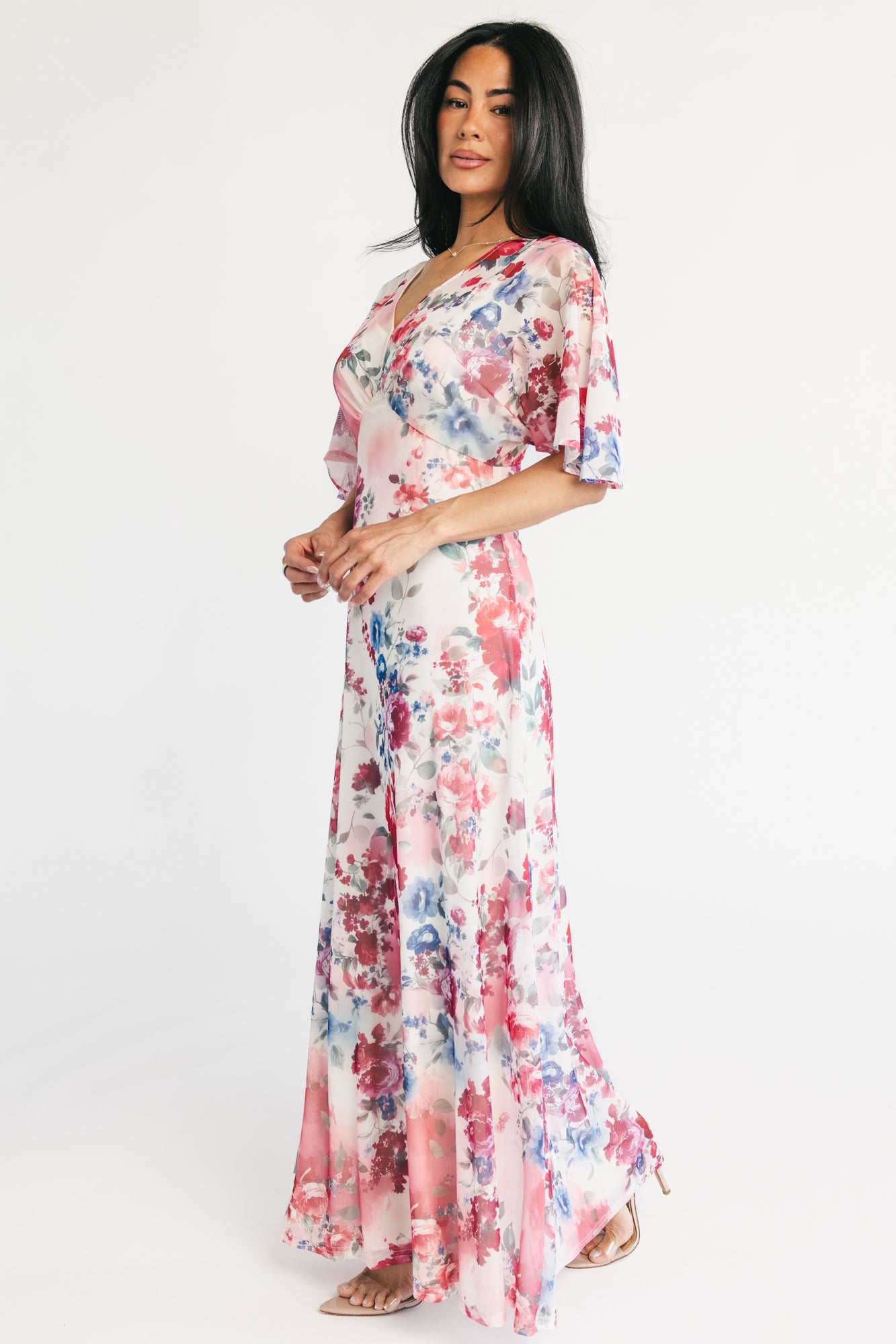 Sevilla Mesh Maxi Dress | Berry Multi Floral