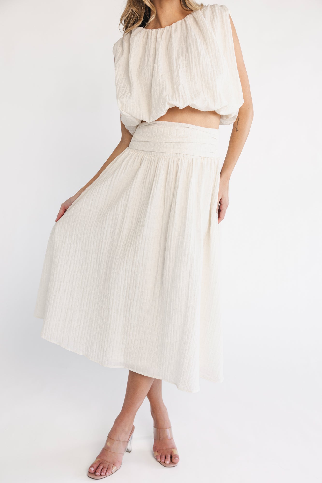 Mimi Top + Skirt Set | Ivory