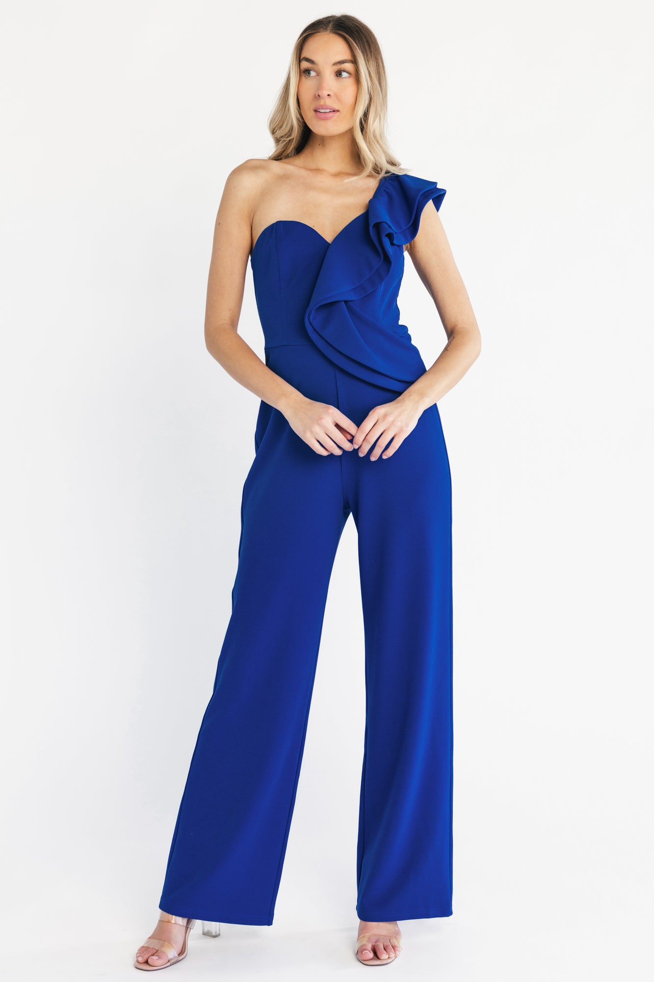 Lisbon Ruffle Jumpsuit | Cobalt