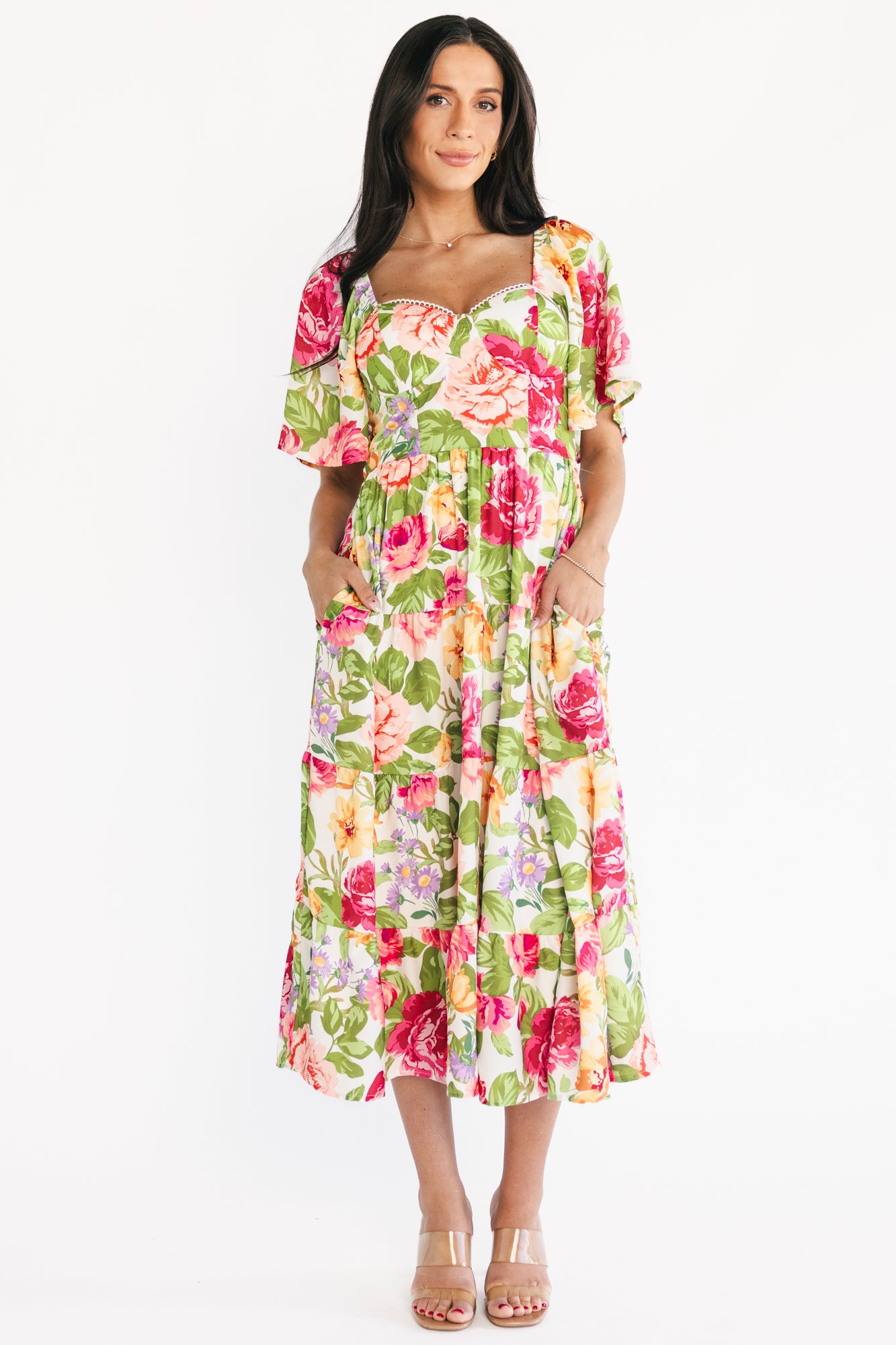 Paislee Midi Dress | Multi Floral