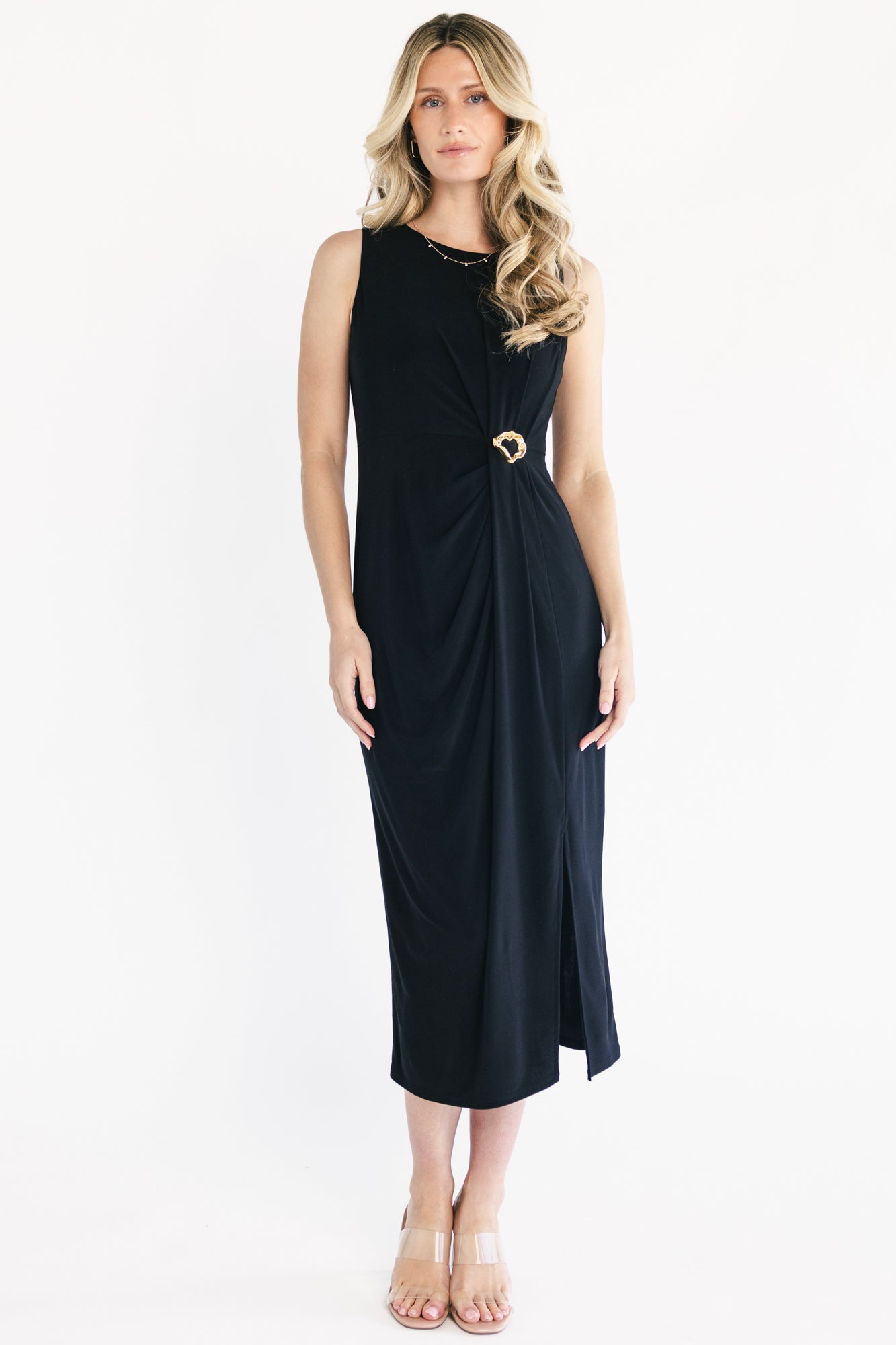 classic black midi dress Baltic Born Womens Novara Midi Dress | Black