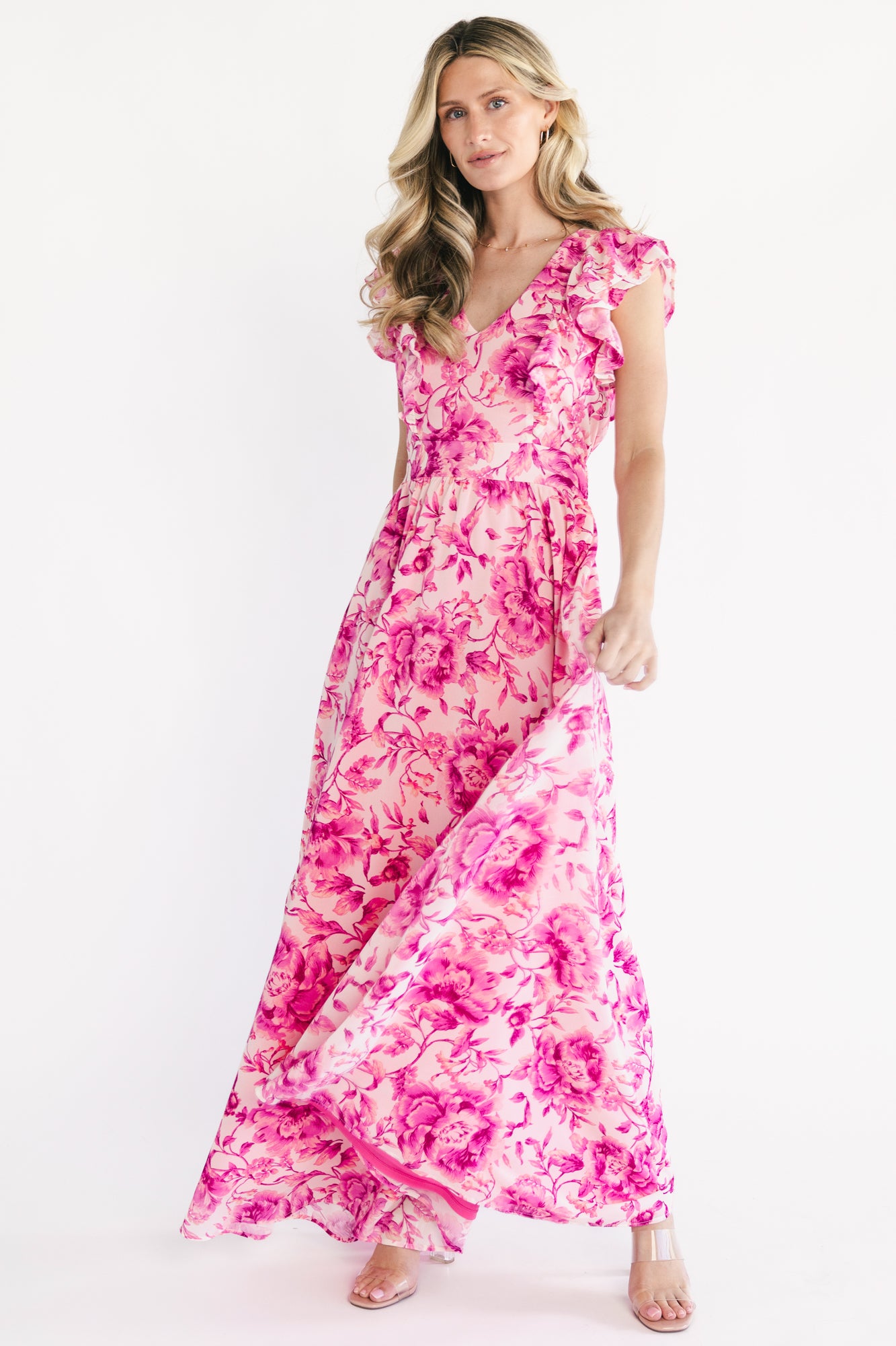 strapless open back dress Wander On Maxi Dress Blush/Teal / L main image 1