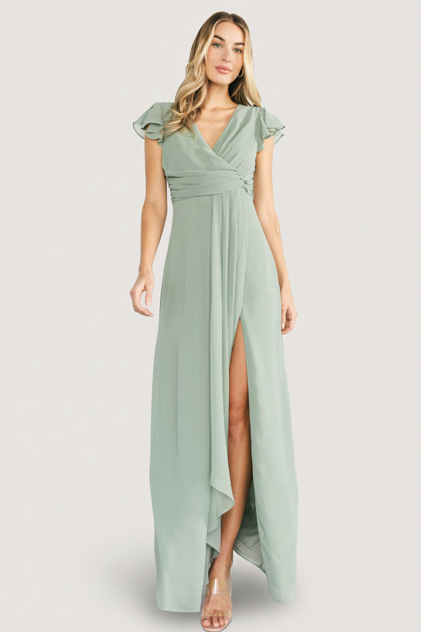 Baltic Born Womens Jasmine Maxi Dress | Dusty Green