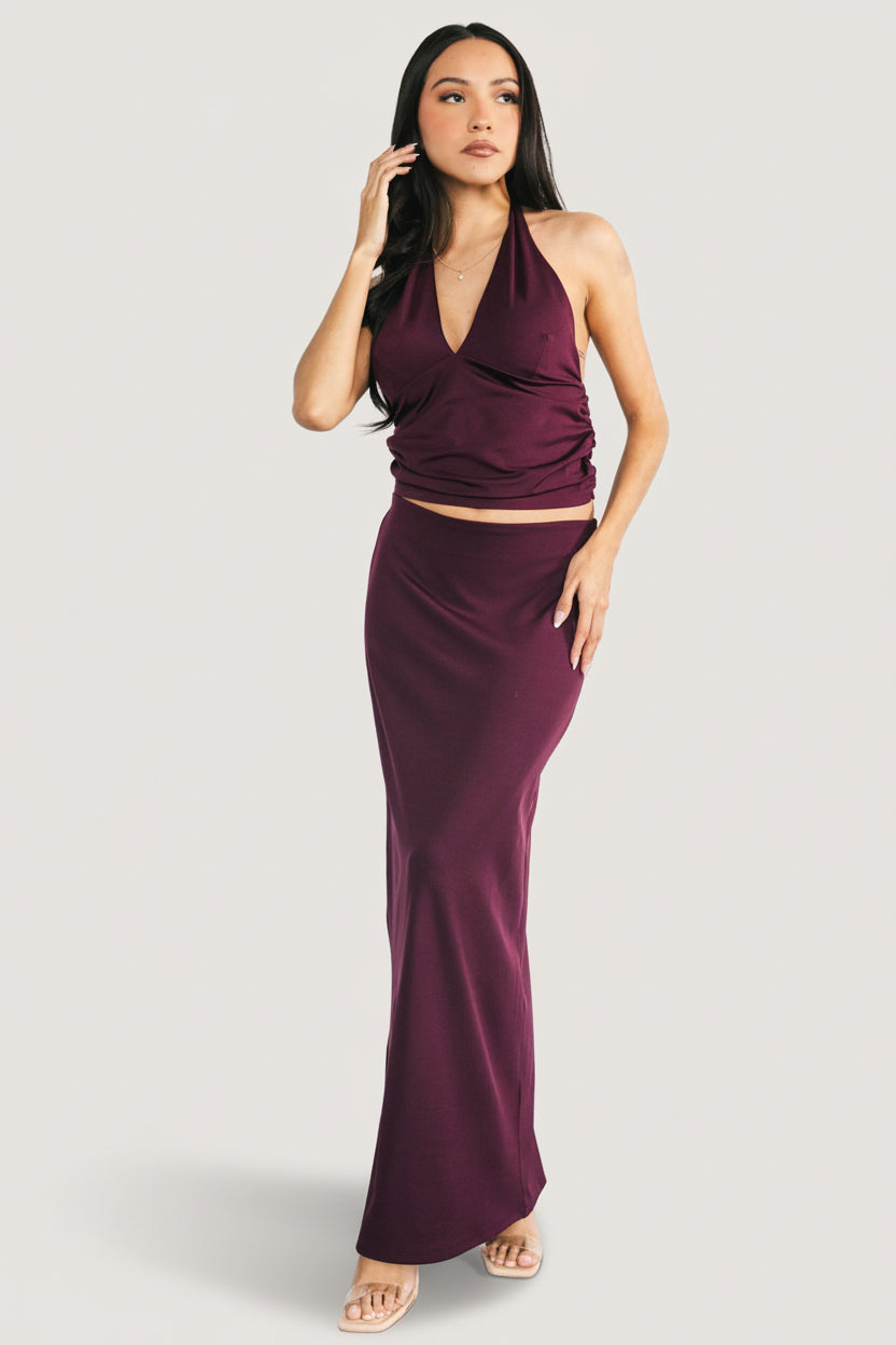 Zaria Halter Two Piece Set | Mulberry