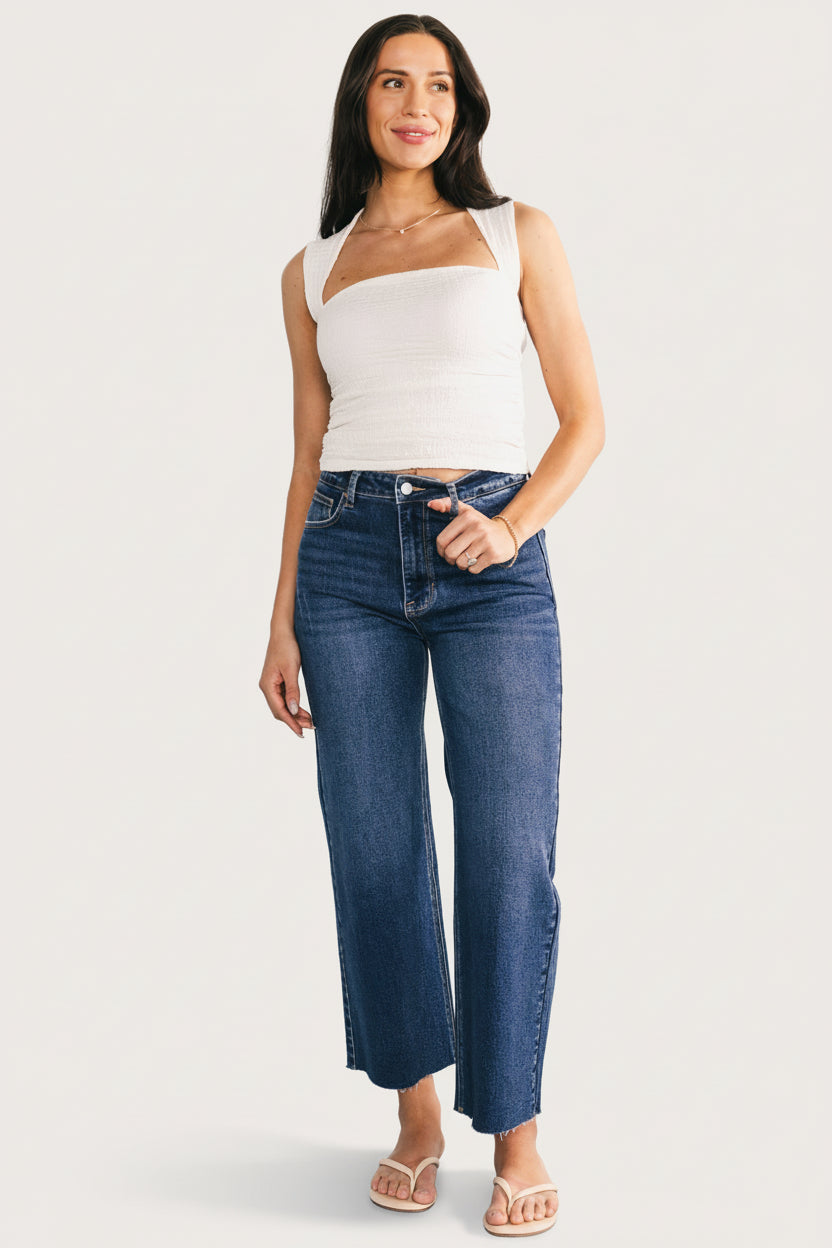Kirby High Rise Wide Leg Jeans | Dark Wash