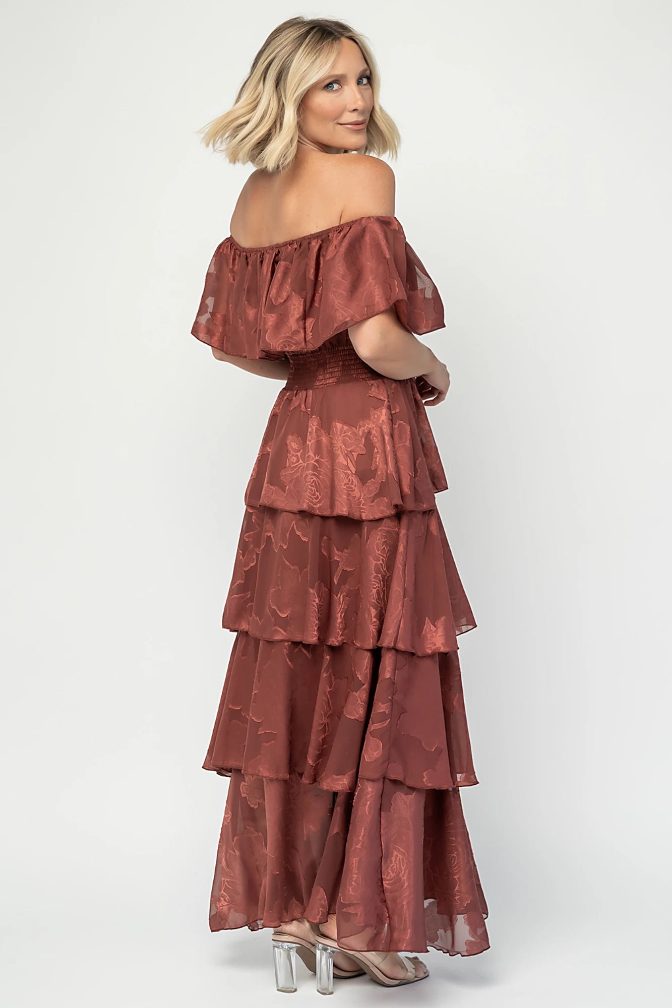 Carina Off Shoulder Maxi Dress | Marsala