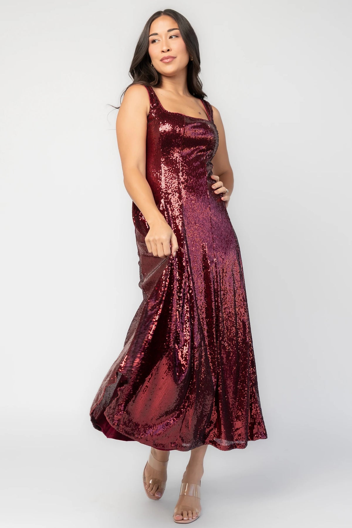Nell Sequin Dress | Wine