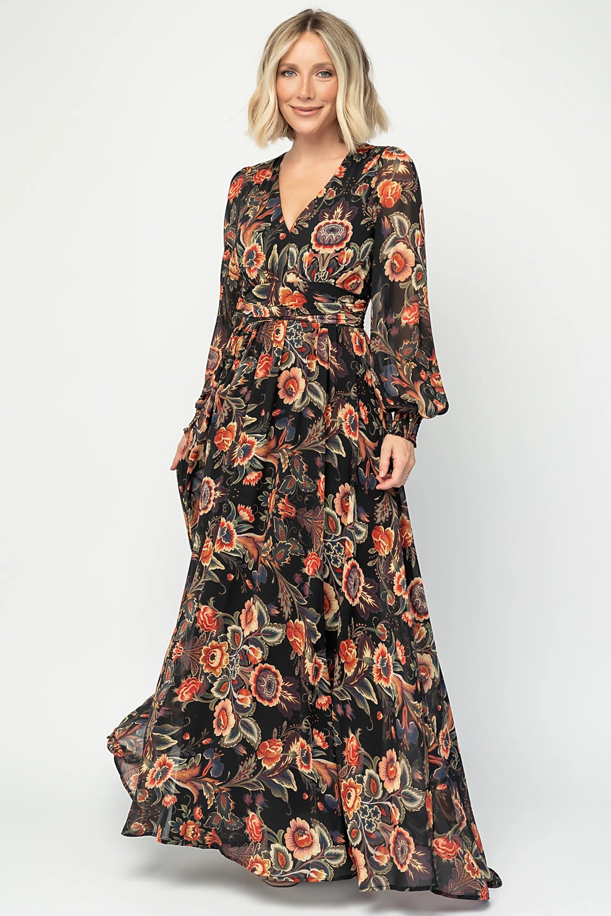 Hera Maxi Dress | Black Multi Print