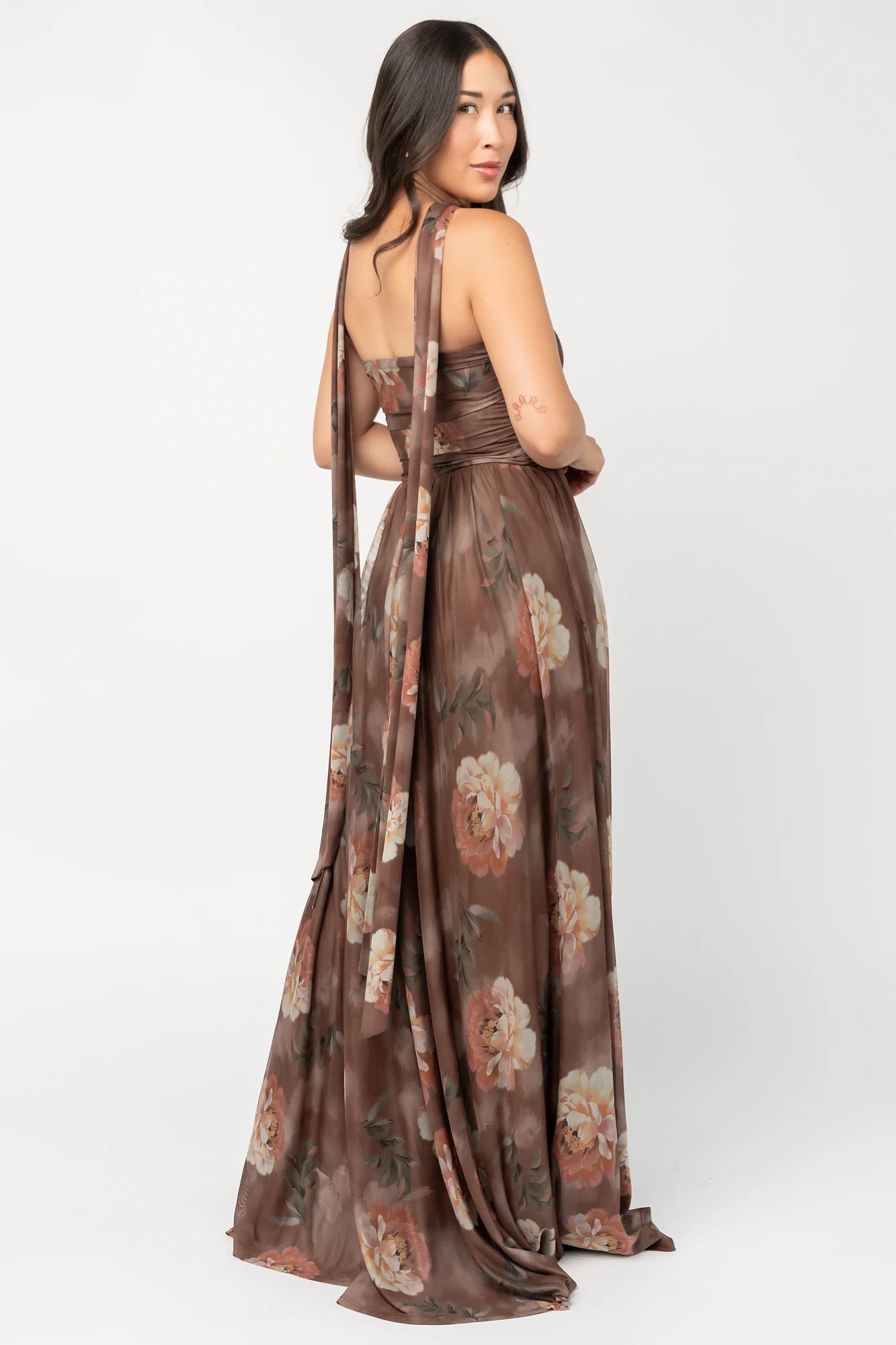 Elias Strapless Maxi Dress | Mocha Floral