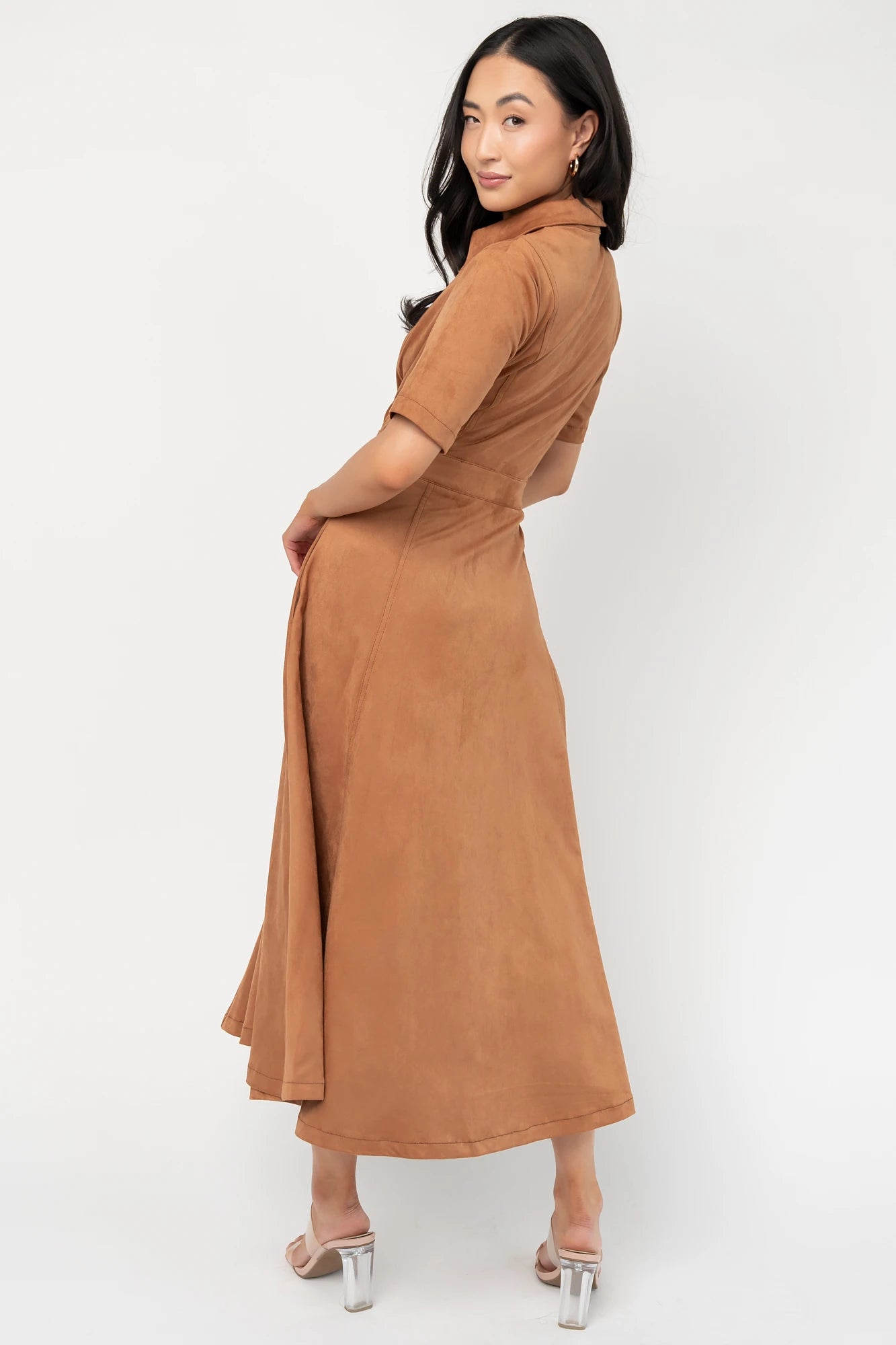 Fifth Avenue Button Up Dress | Camel