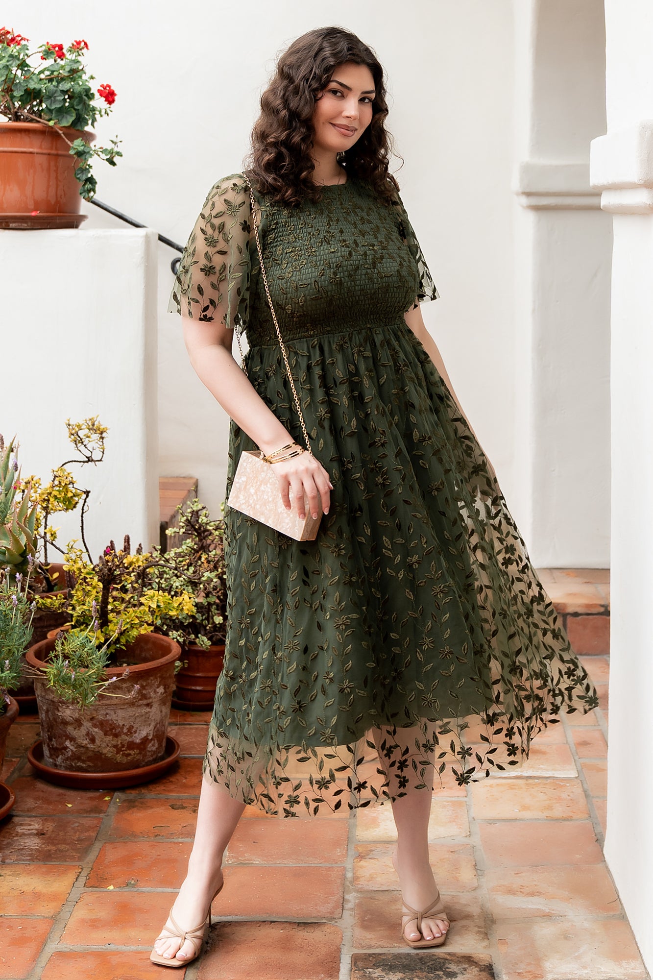 Baltic Born Womens Kendra Embroidered Dress | Olive | Size: XL Baltic Born Womens Kendra Embroidered Dress | Olive | Size: XL