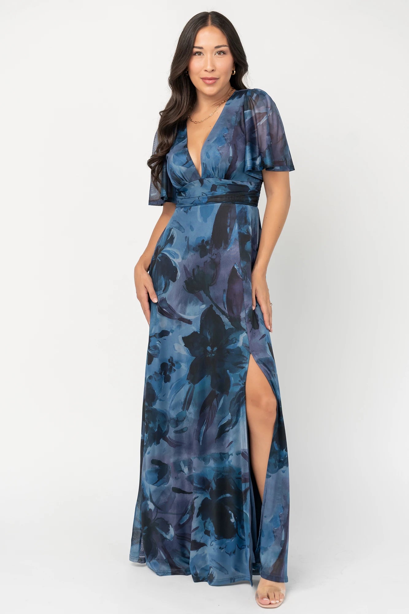 Baltic Born Womens Arianne Mesh Maxi Dress | Midnight Floral