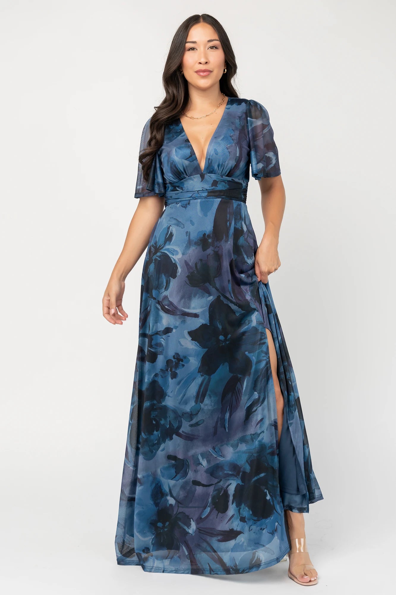 Arianne Mesh Maxi Dress | Midnight Floral