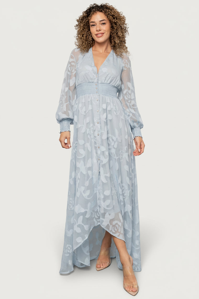 Baltic Born Womens Daniella High Low Maxi Dress | Light Blue | Size: Medium Baltic Born Womens Daniella High Low Maxi Dress | Light Blue | Size: Medium