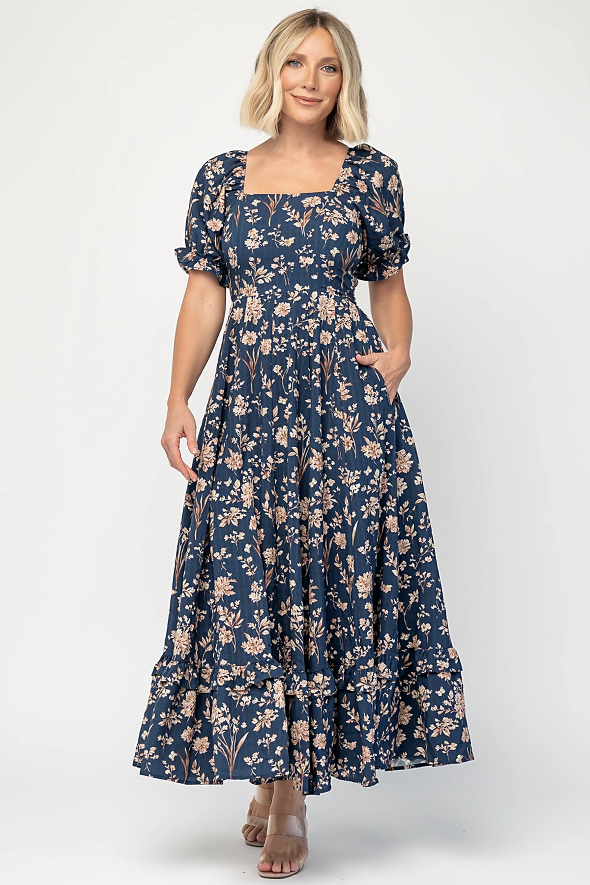 Addison Maxi Dress | Dark Blue Floral