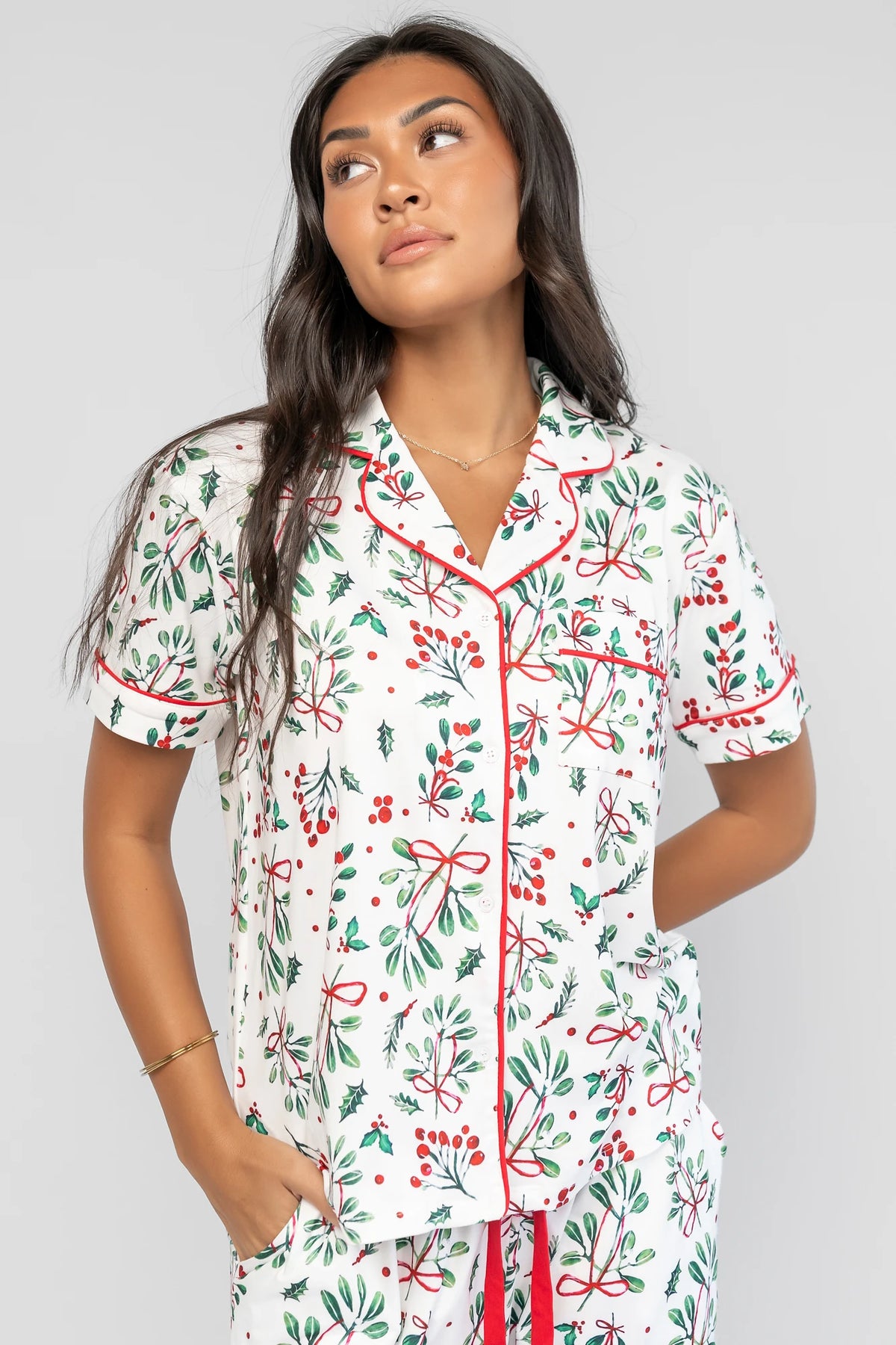 Mistletoe Cozy Pajama Set | Ivory Multi