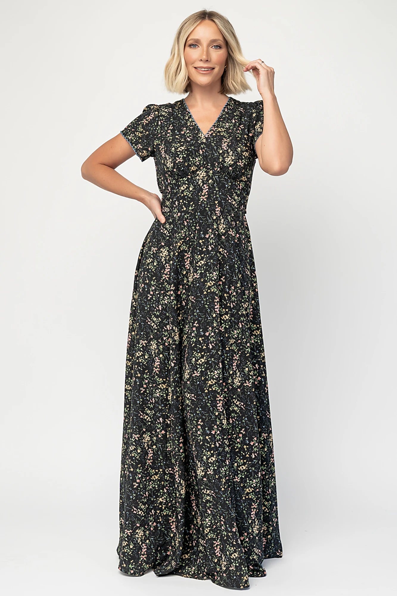 Jada Maxi Dress | Black Floral
