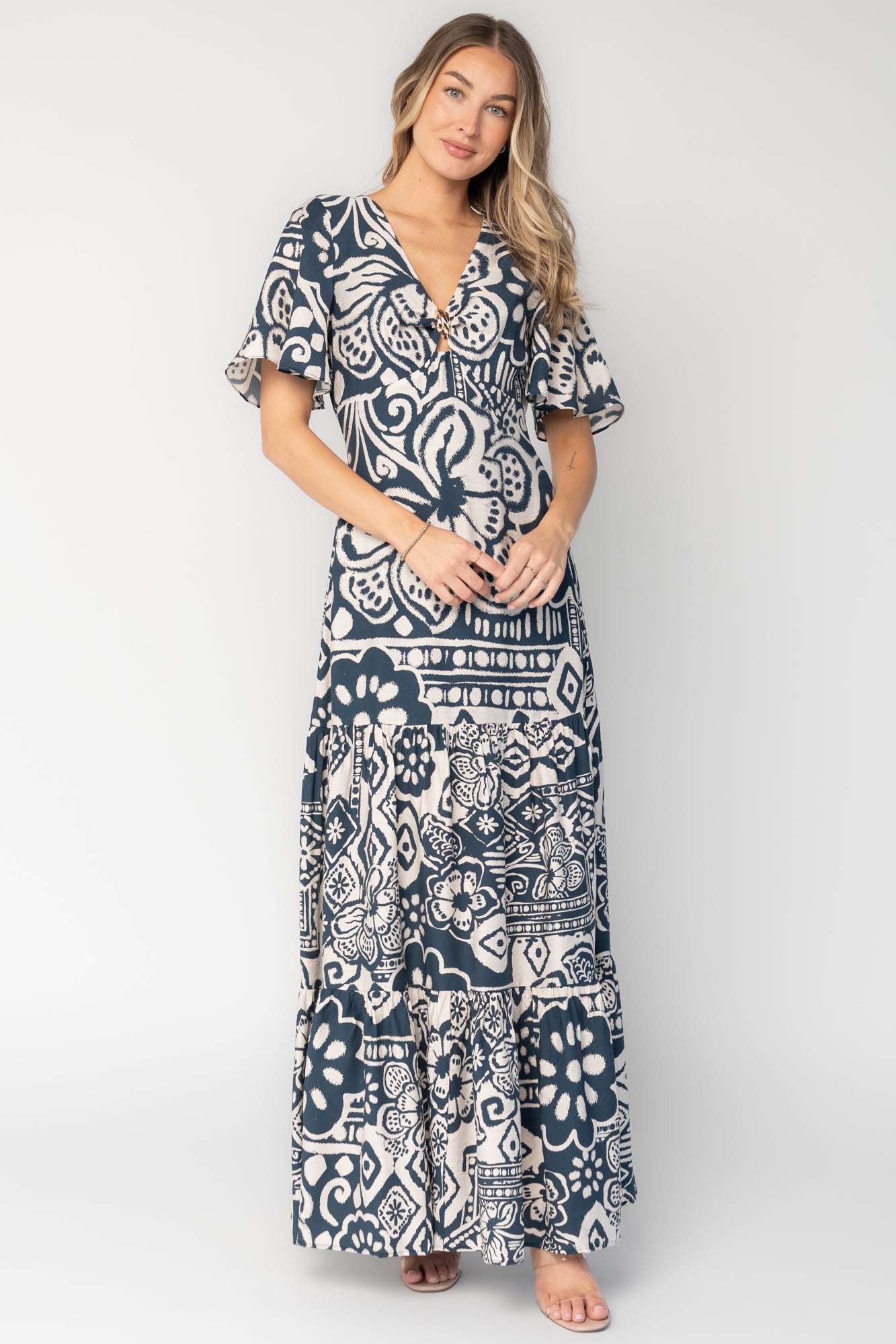 Jules Maxi Dress | Dark Blue Print