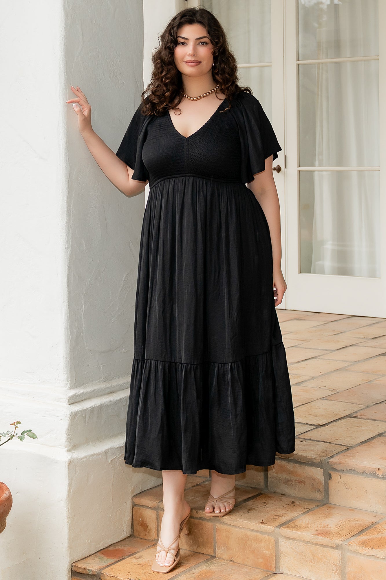 Lovell Smocked Midi Dress