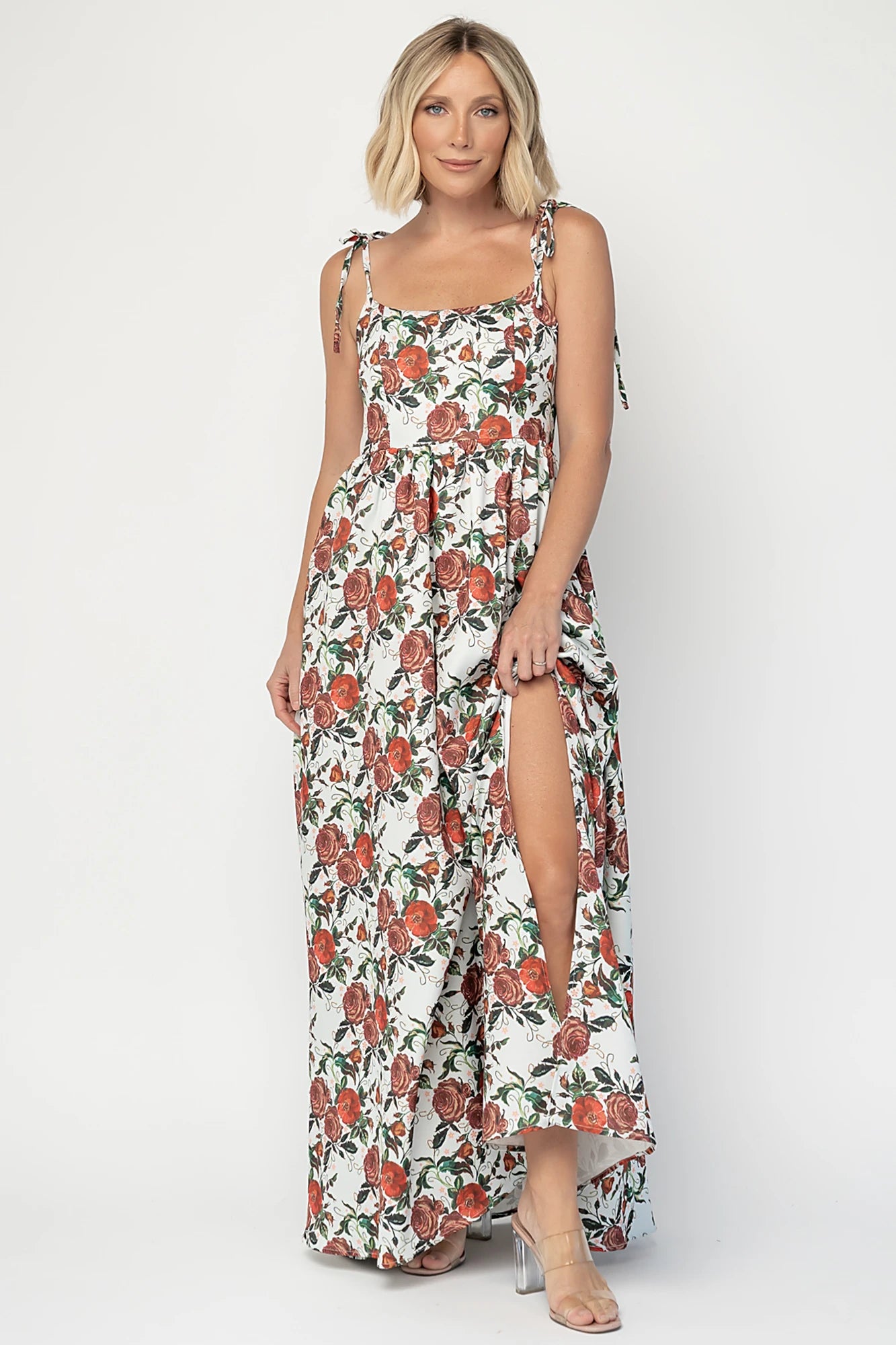 Nadine Maxi Dress | Red + Green Floral