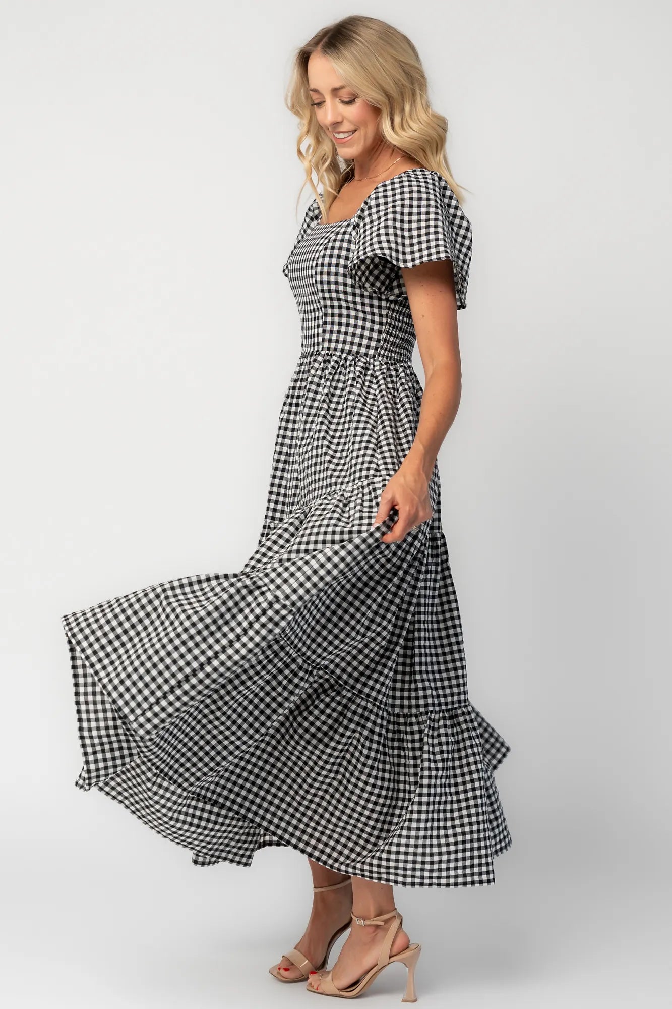 Paley Maxi Dress | Black + White Gingham