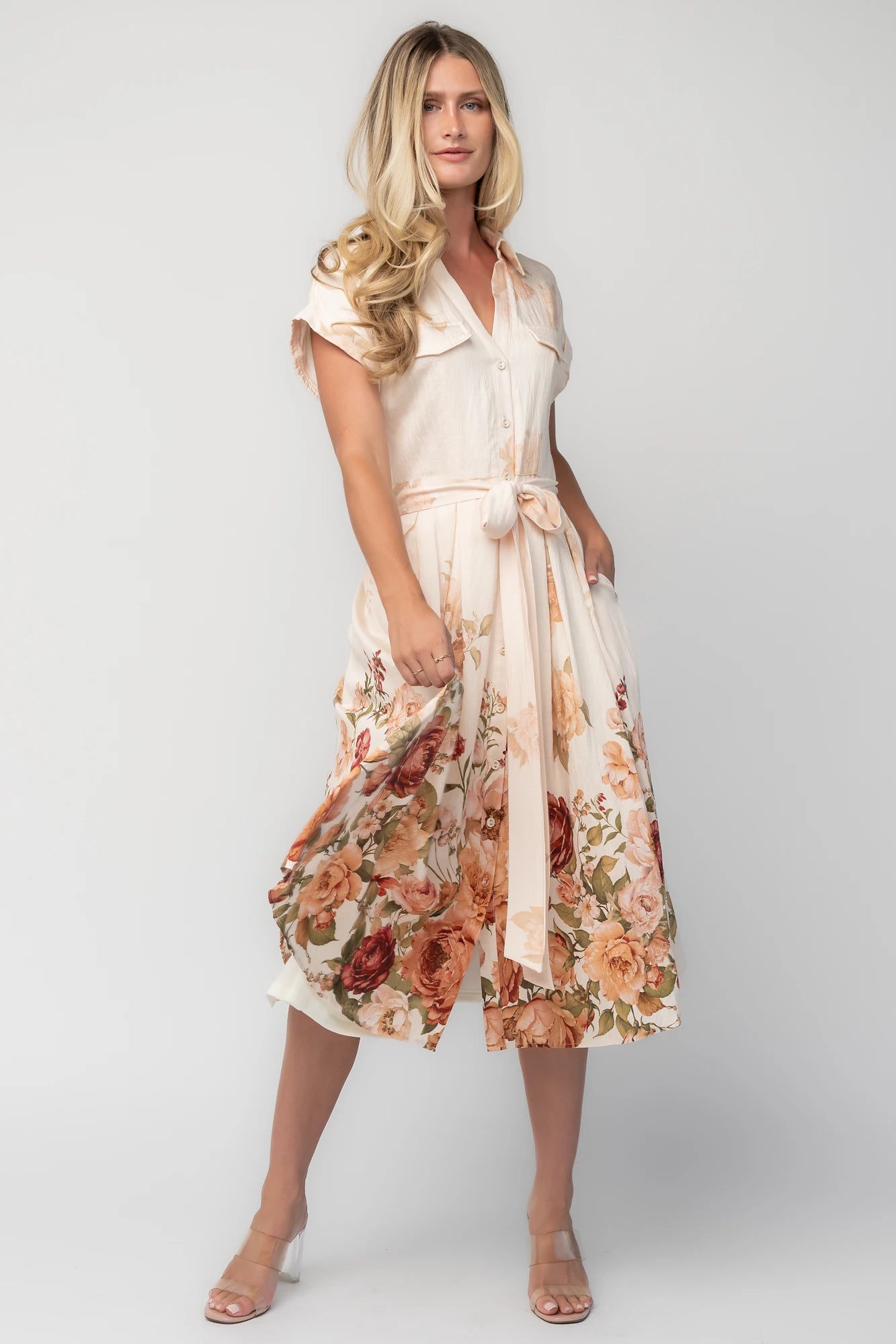 Pembroke Midi Dress | Cream Floral