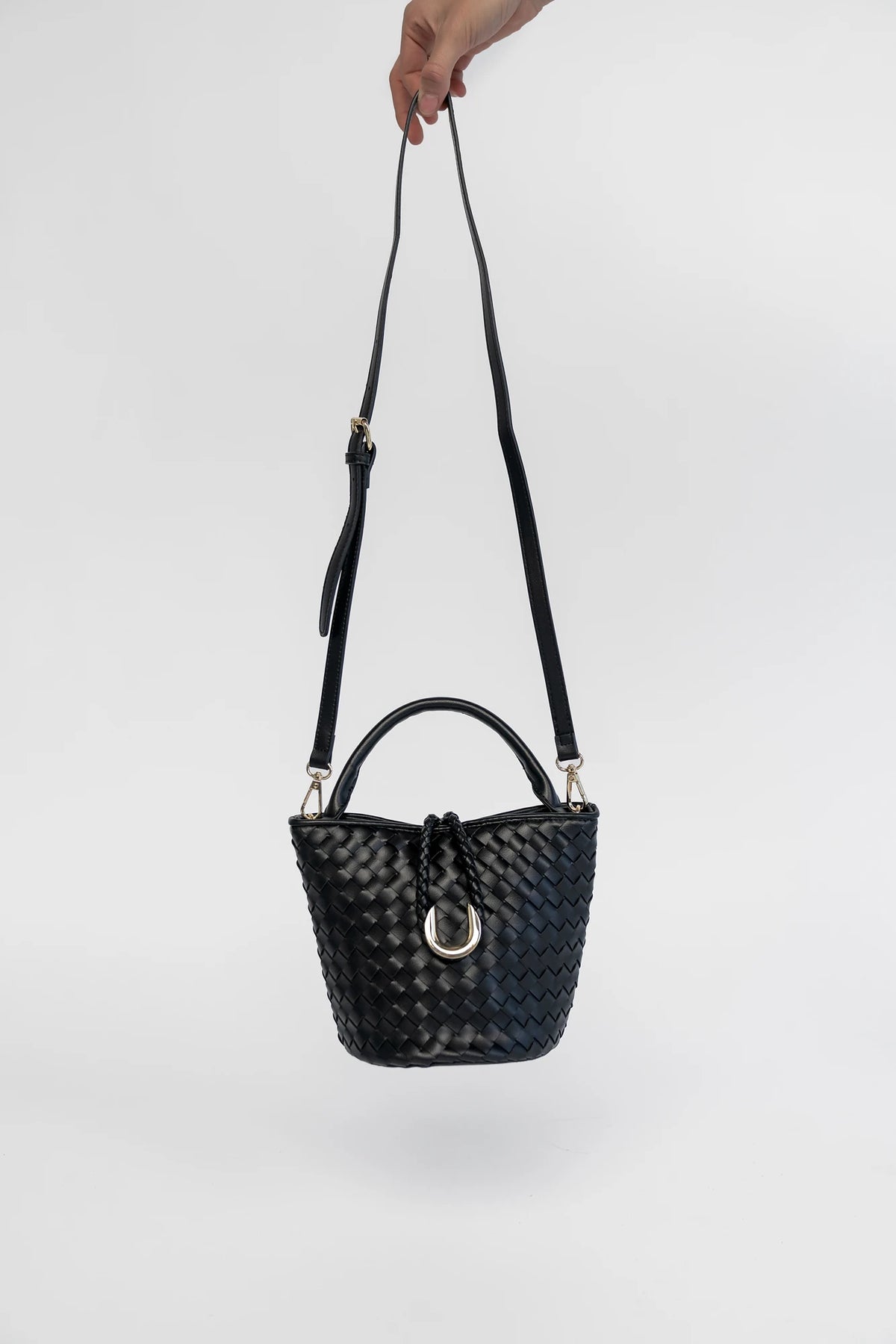 Annette Woven Tote Bag | Black